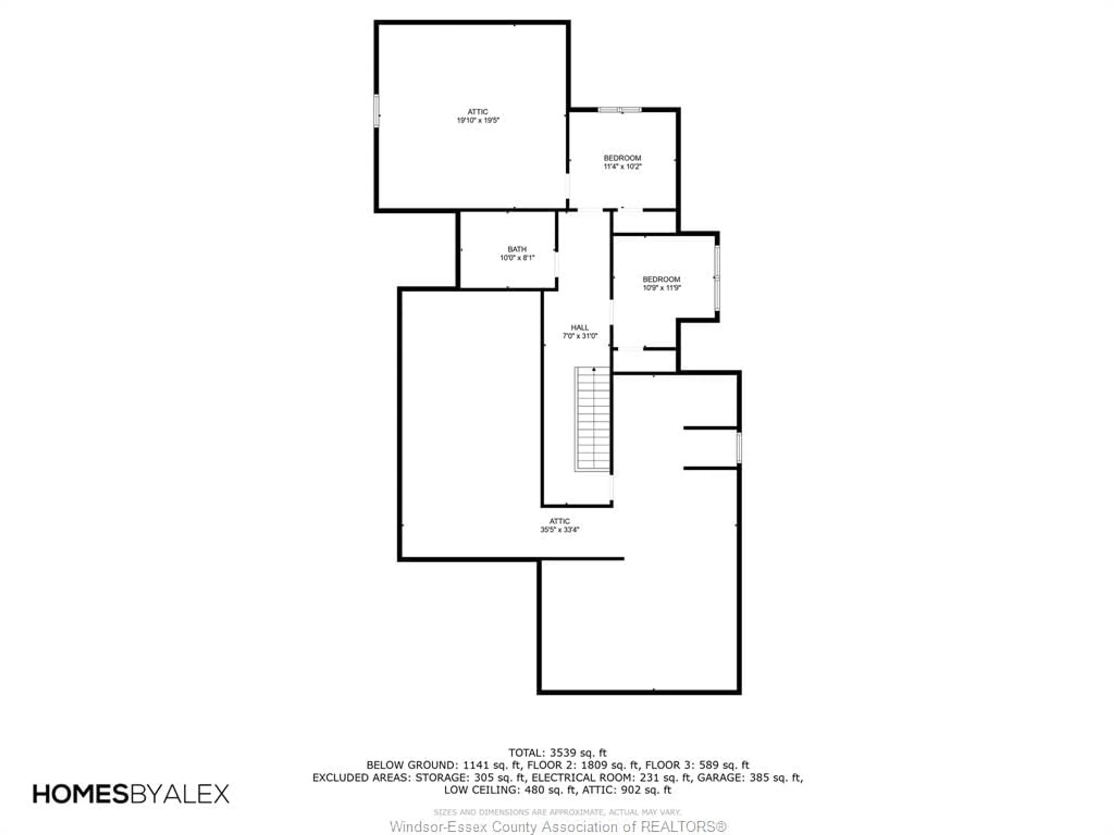 Floor plan for 3404 VICTORIA Blvd, Windsor Ontario N9E 3L2