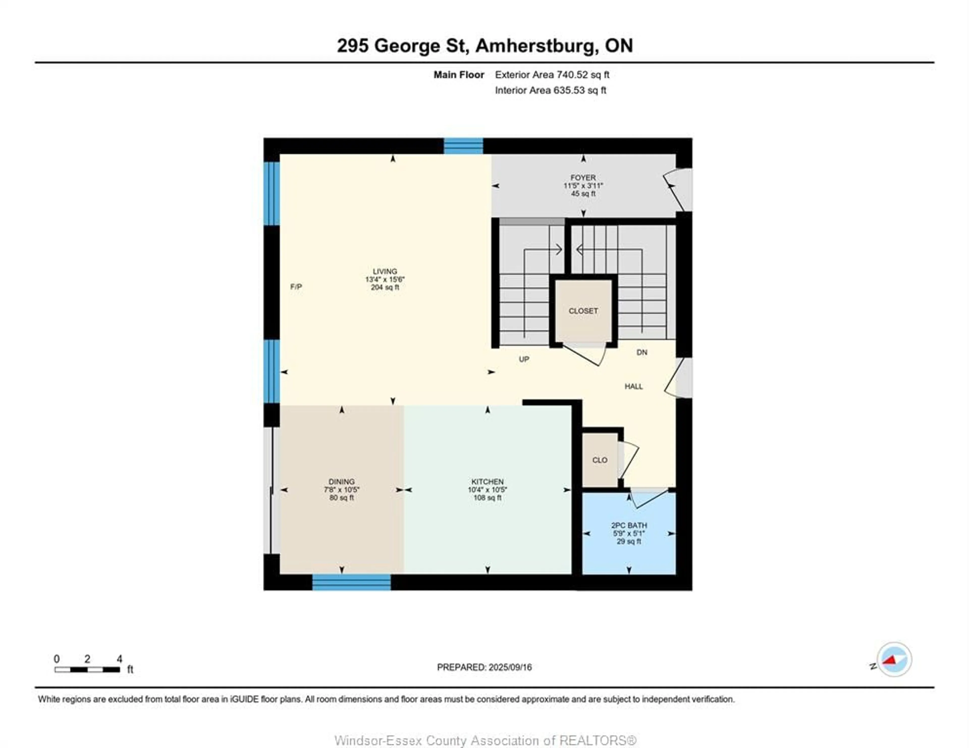 Floor plan for 295 GEORGE St, Amherstburg Ontario N9V 2G3