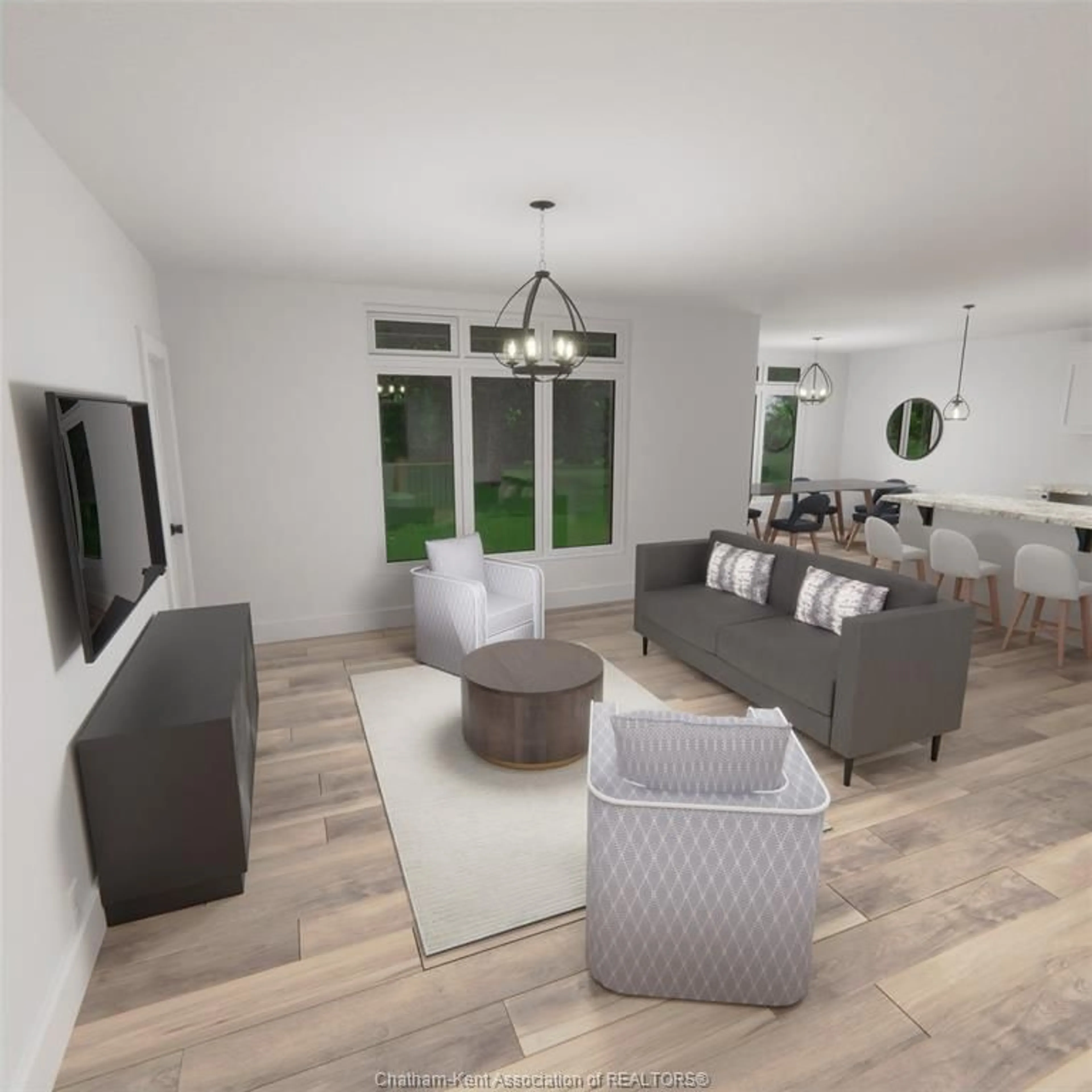 Living room with furniture, wood/laminate floor for 8 HENSON St, Dresden Ontario N0P 1M0