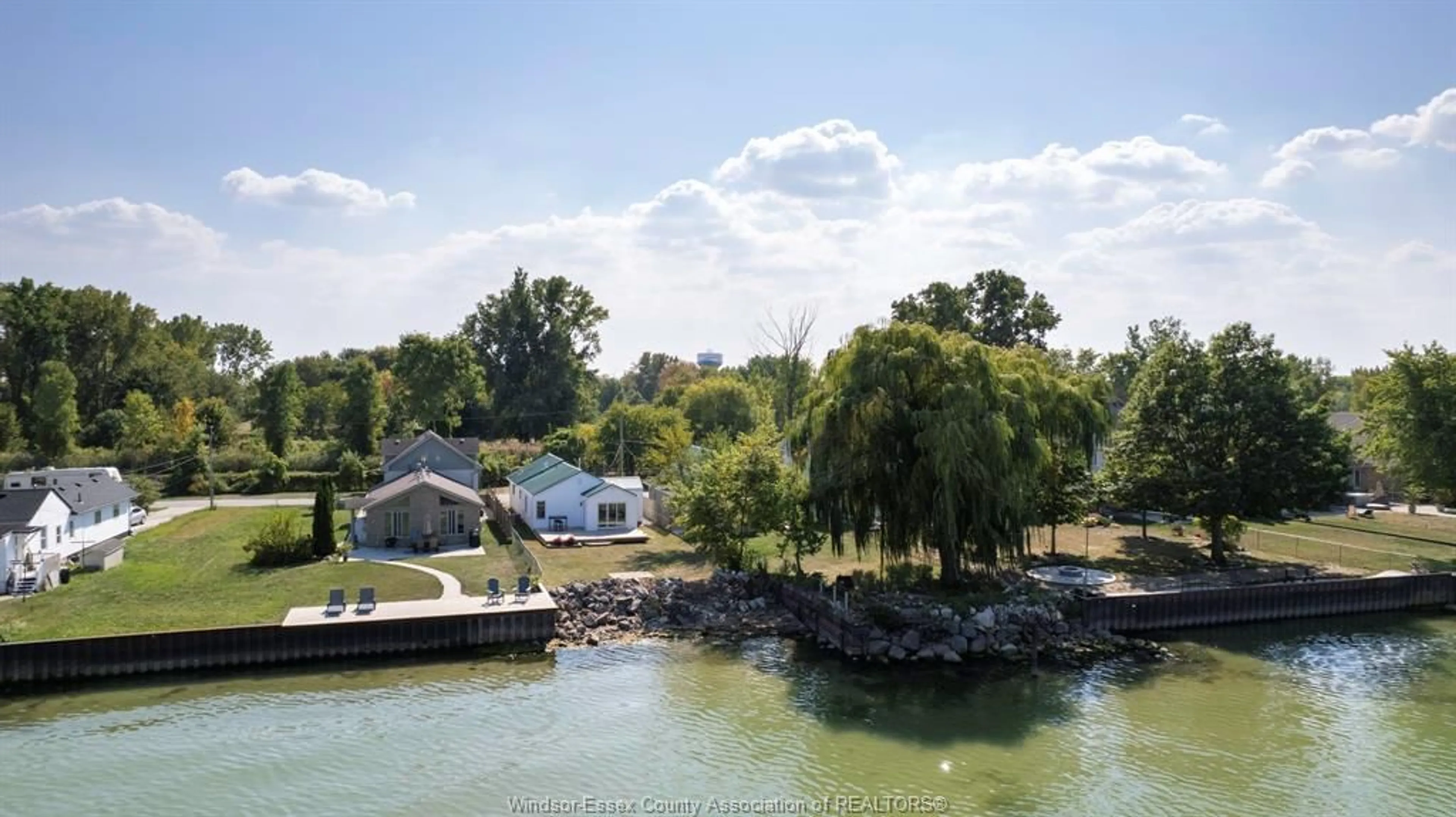 A pic from outside/outdoor area/front of a property/back of a property/a pic from drone, water/lake/river/ocean view for 1564 Caille Ave, Lakeshore Ontario N8L 0J3