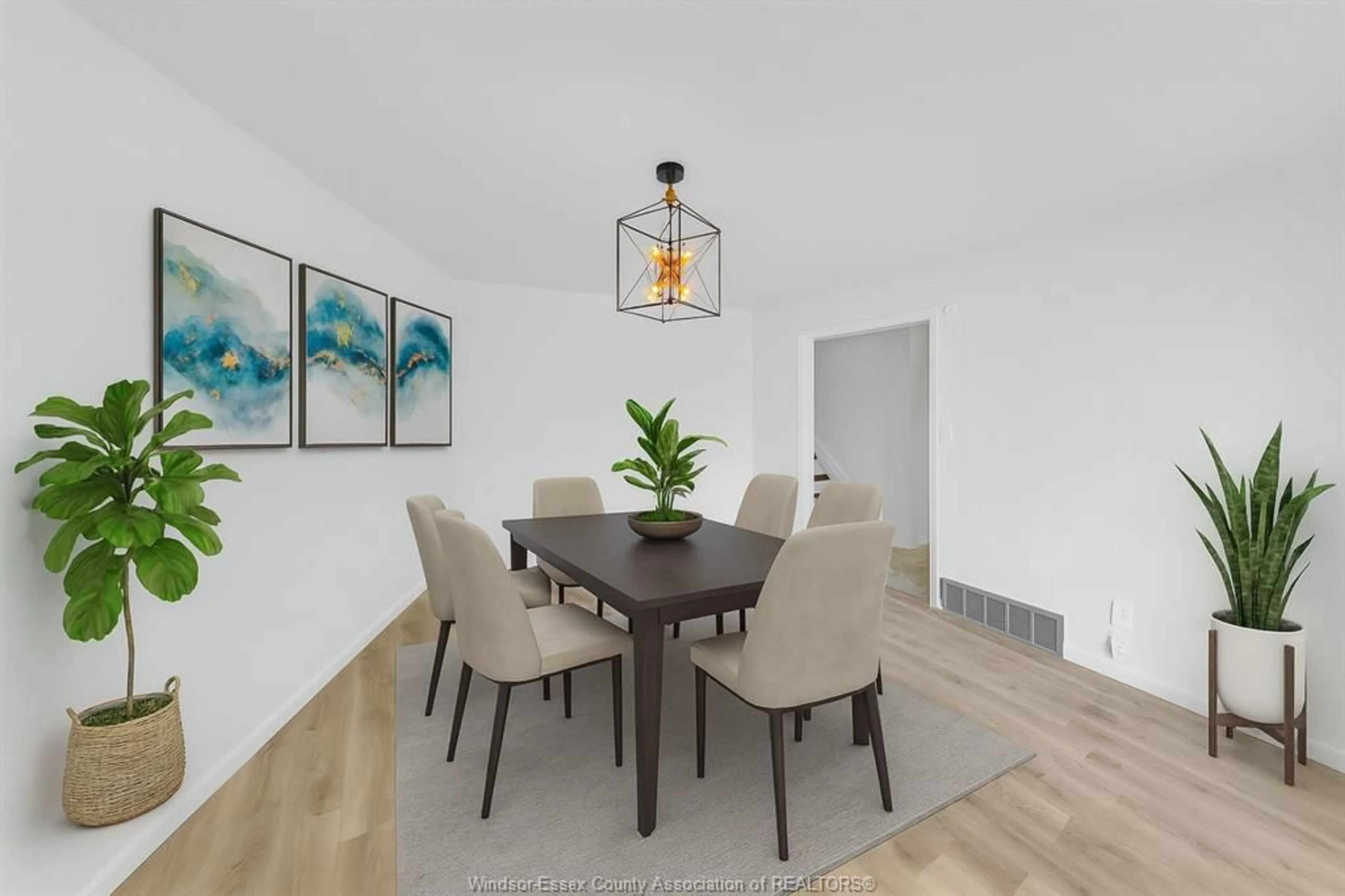 Dining room, wood/laminate floor for 2894 SHERWAY Dr, Windsor Ontario N8R 1K5