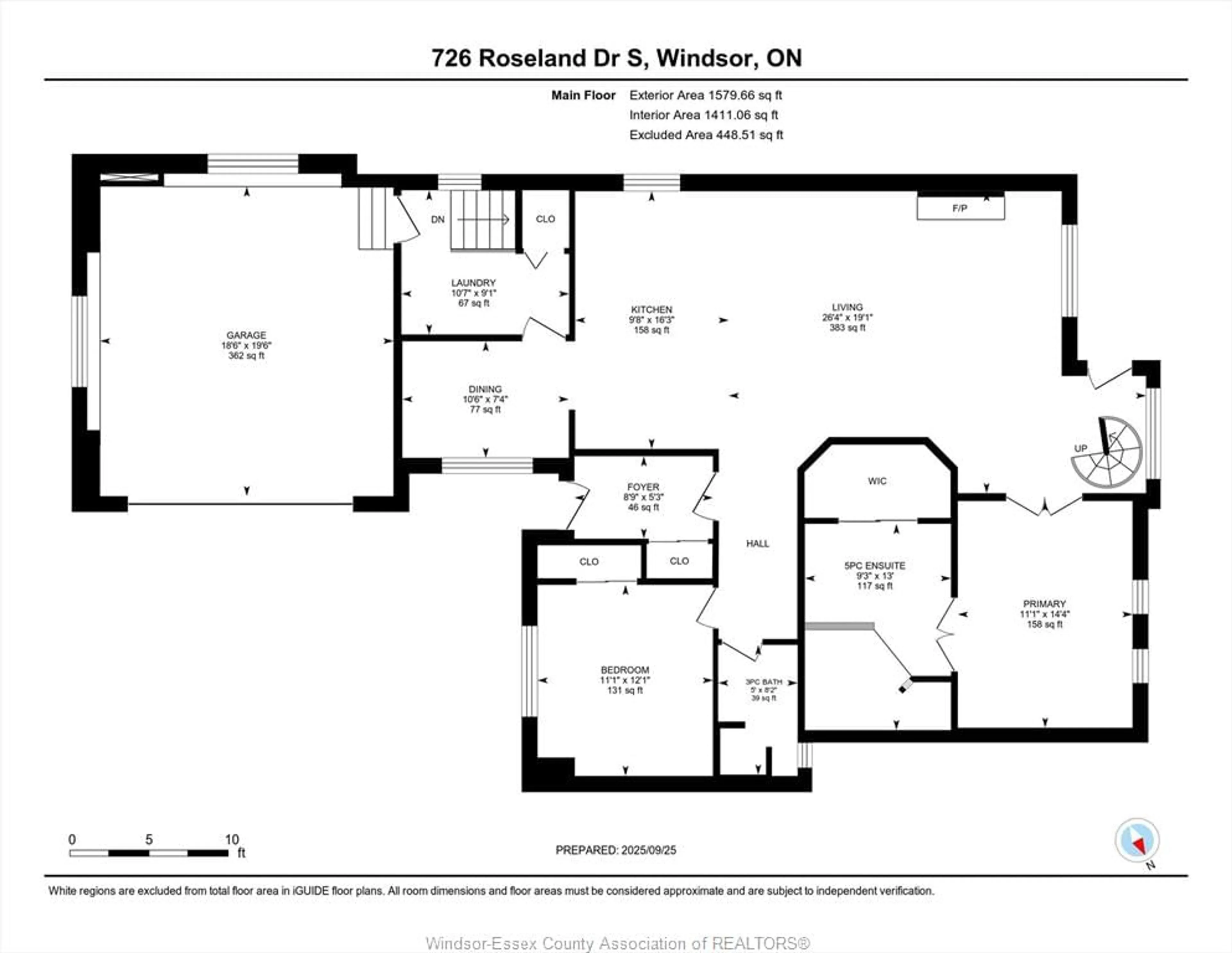 Floor plan for 726 ROSELAND Dr, Windsor Ontario N9G 1T8