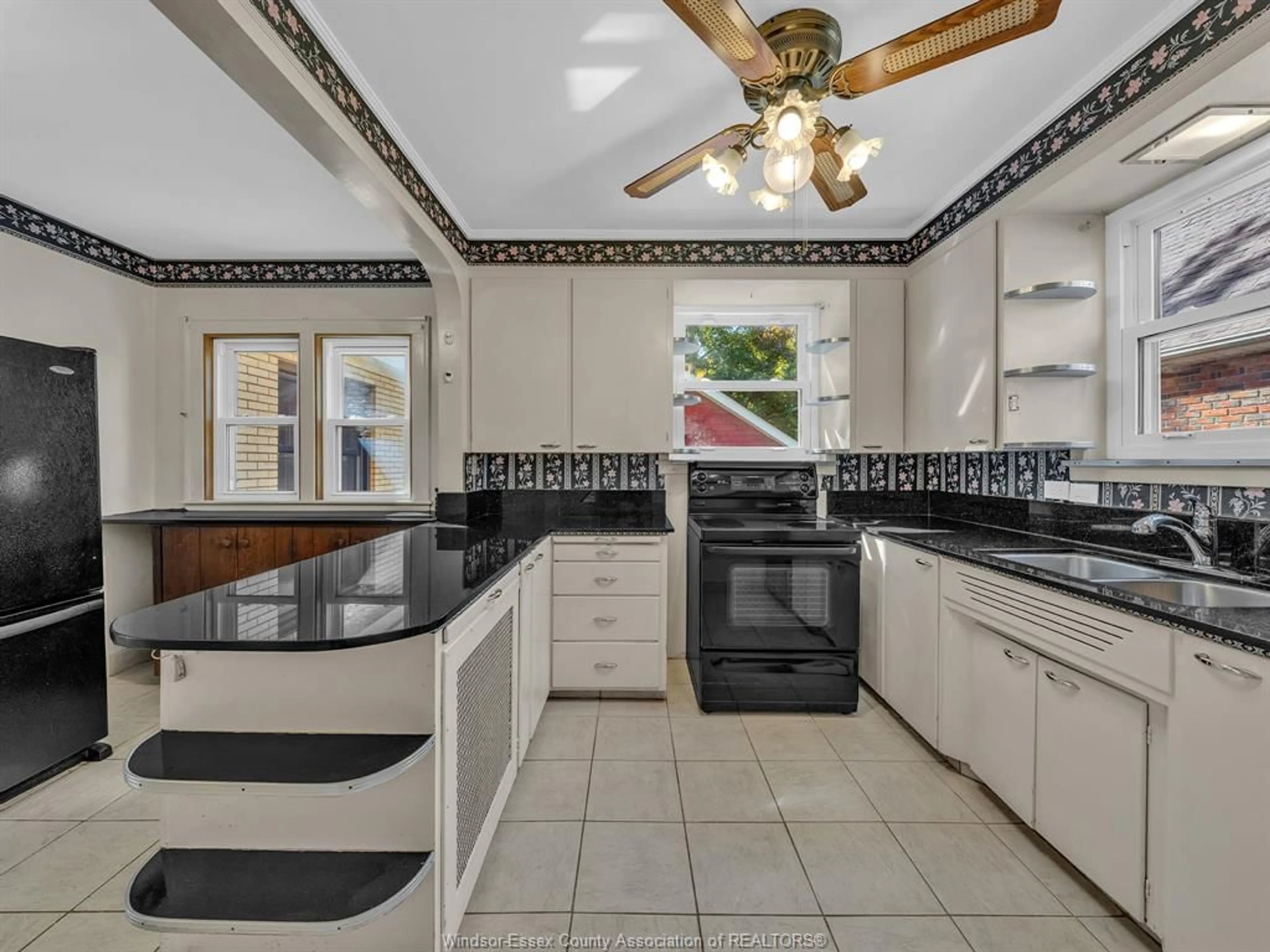 Open concept kitchen, ceramic/tile floor for 2239 VICTORIA AVE, Windsor Ontario N8X 1R2