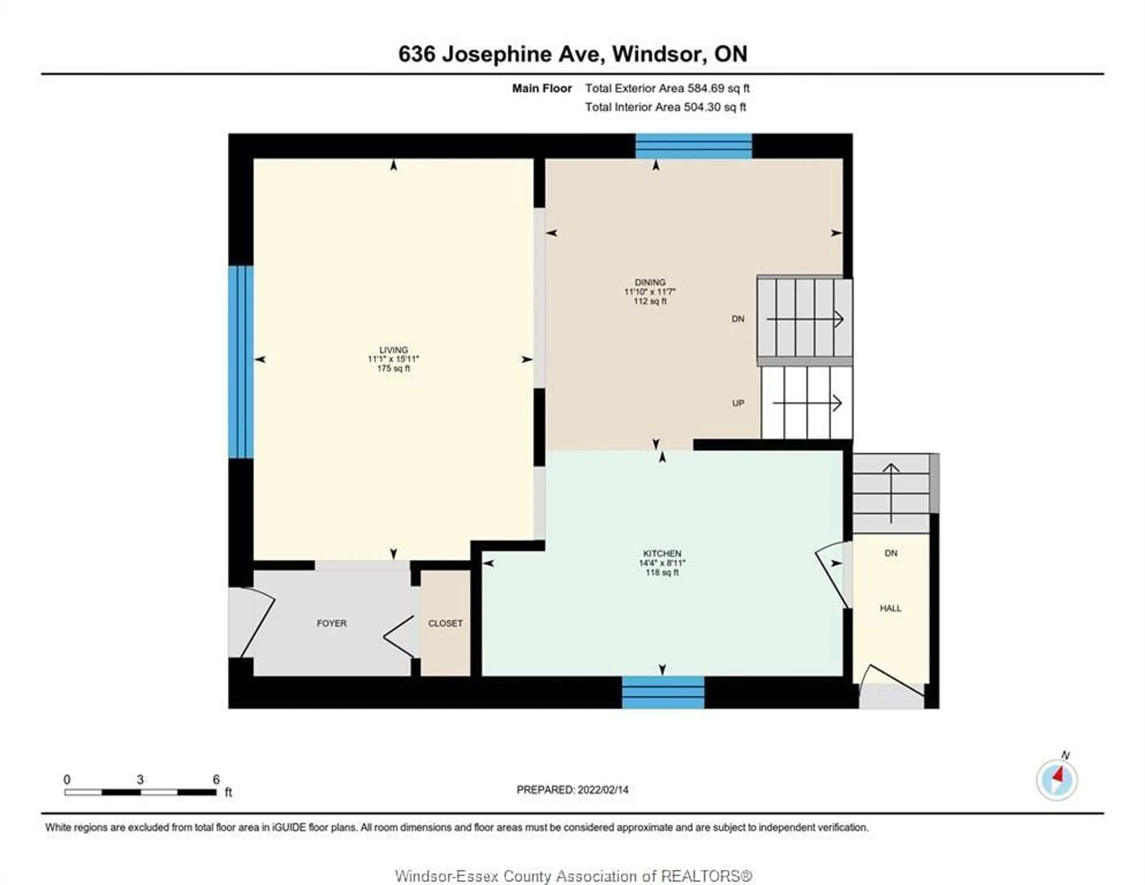 Floor plan for 636 JOSEPHINE Ave, Windsor Ontario N9B 2L3