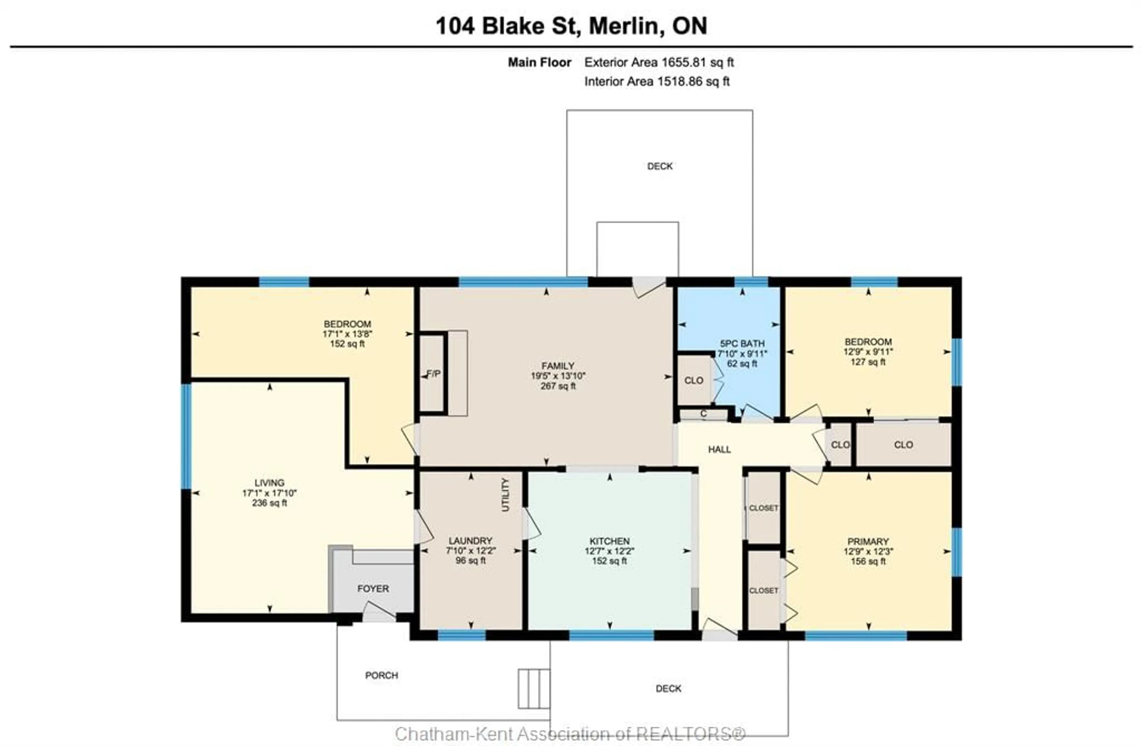 Floor plan for 104 Blake St, Merlin Ontario N0P 1W0
