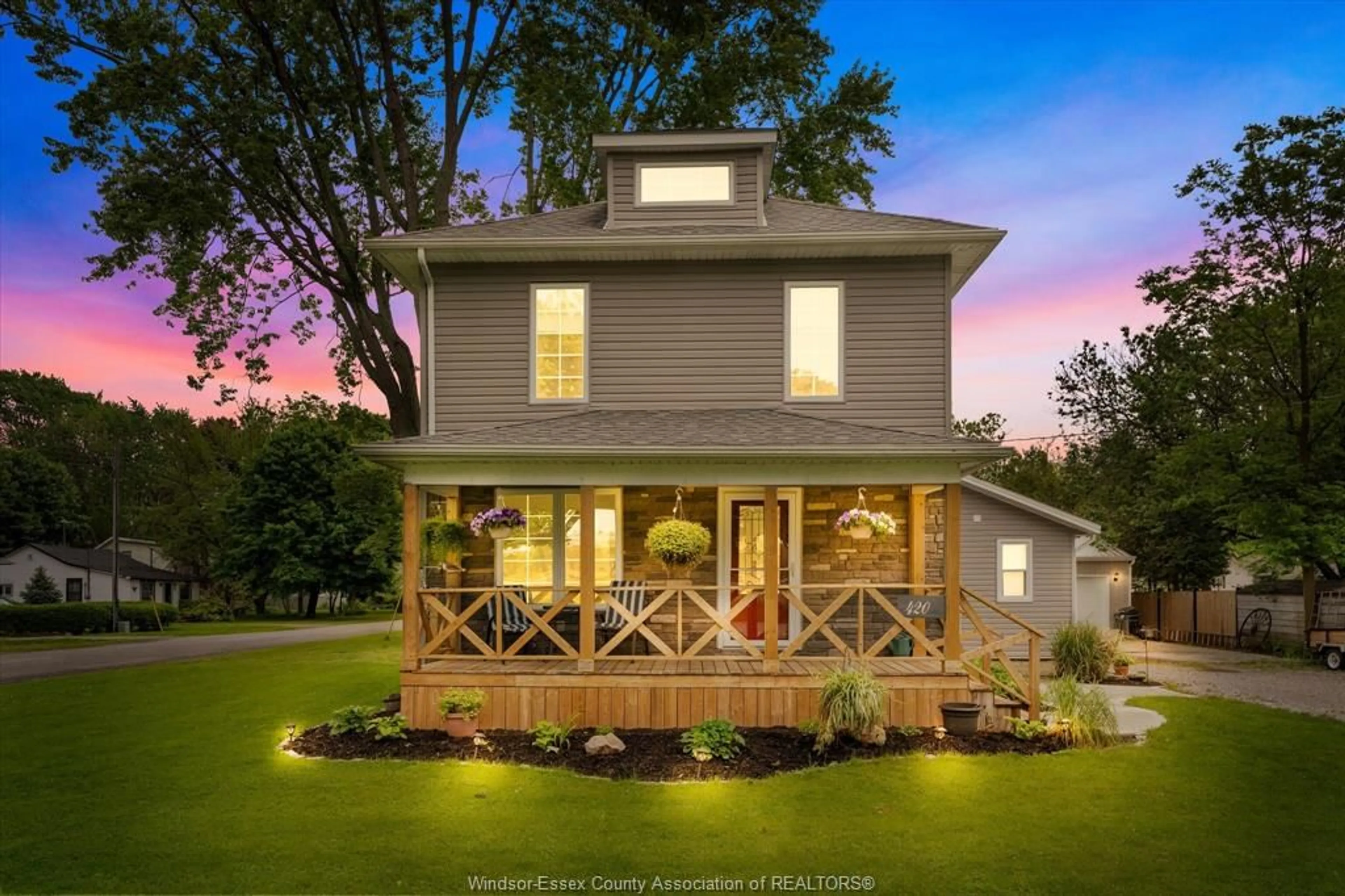 Home with vinyl exterior material, street for 420 DUNN Rd, Essex Ontario N0R 1G0