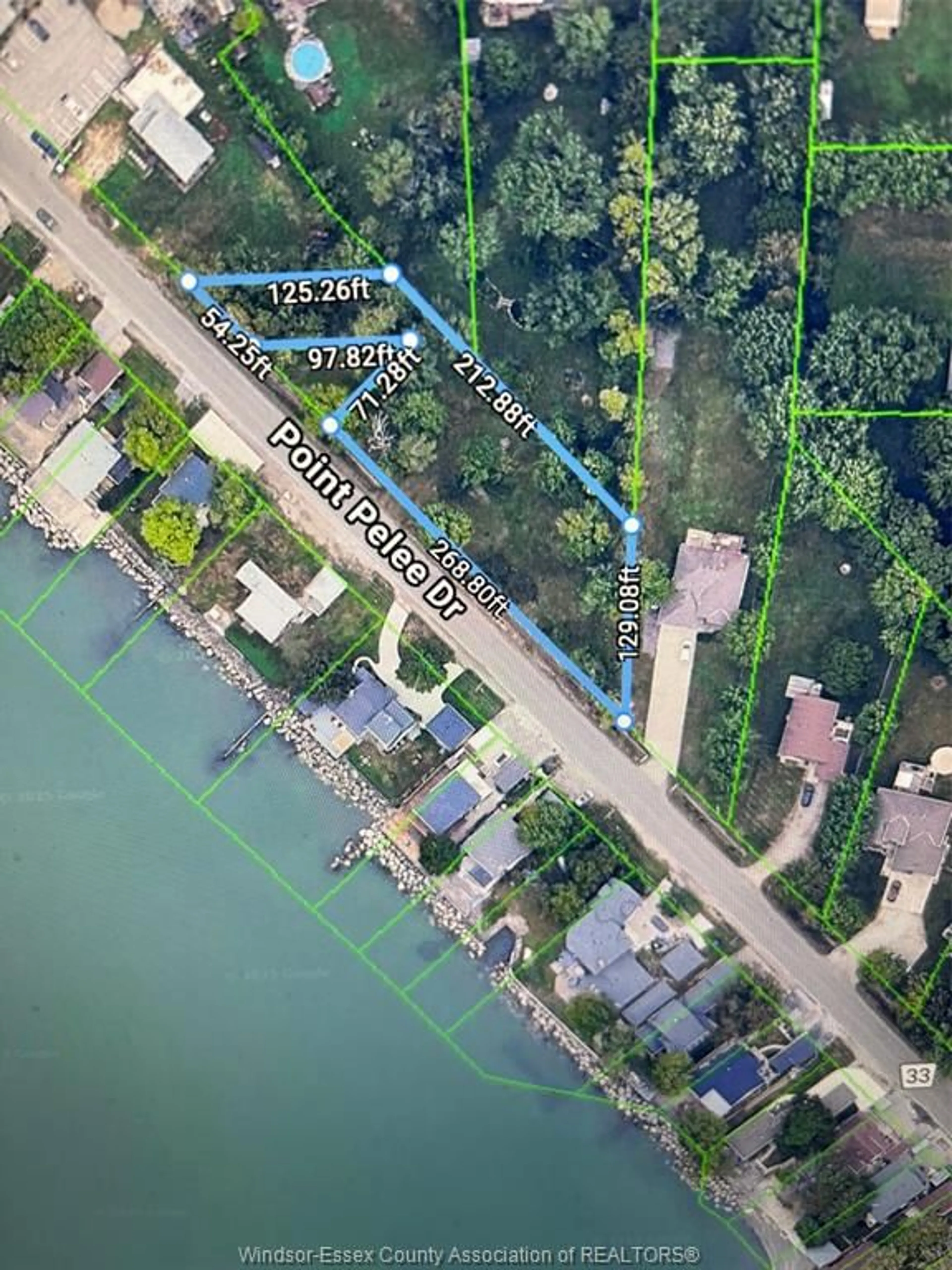 A pic from outside/outdoor area/front of a property/back of a property/a pic from drone, water/lake/river/ocean view for 680 POINT PELEE Dr, Leamington Ontario N8H 3V4