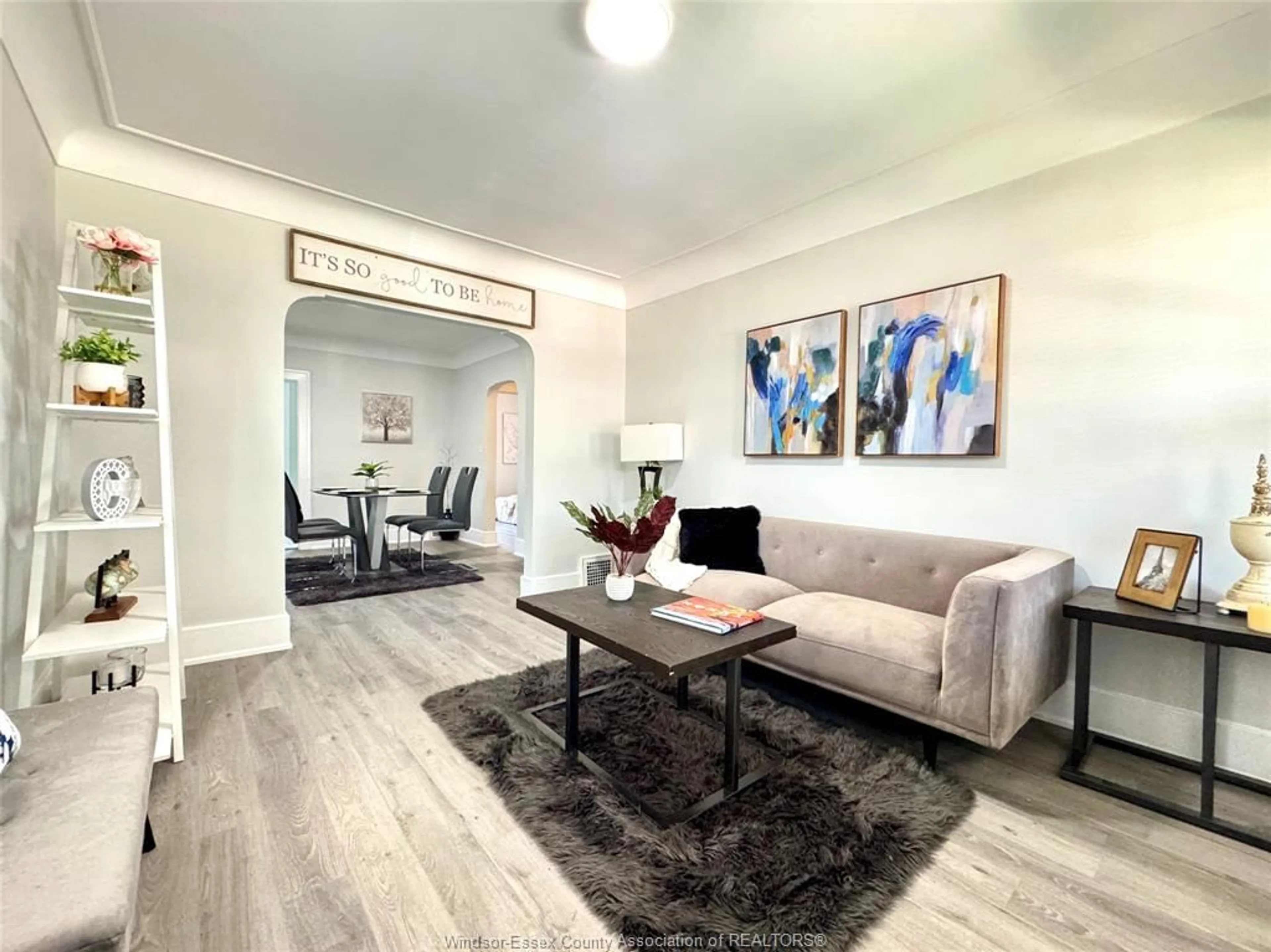 Living room with furniture, wood/laminate floor for 1535 LILLIAN Ave, Windsor Ontario N8X 4A9
