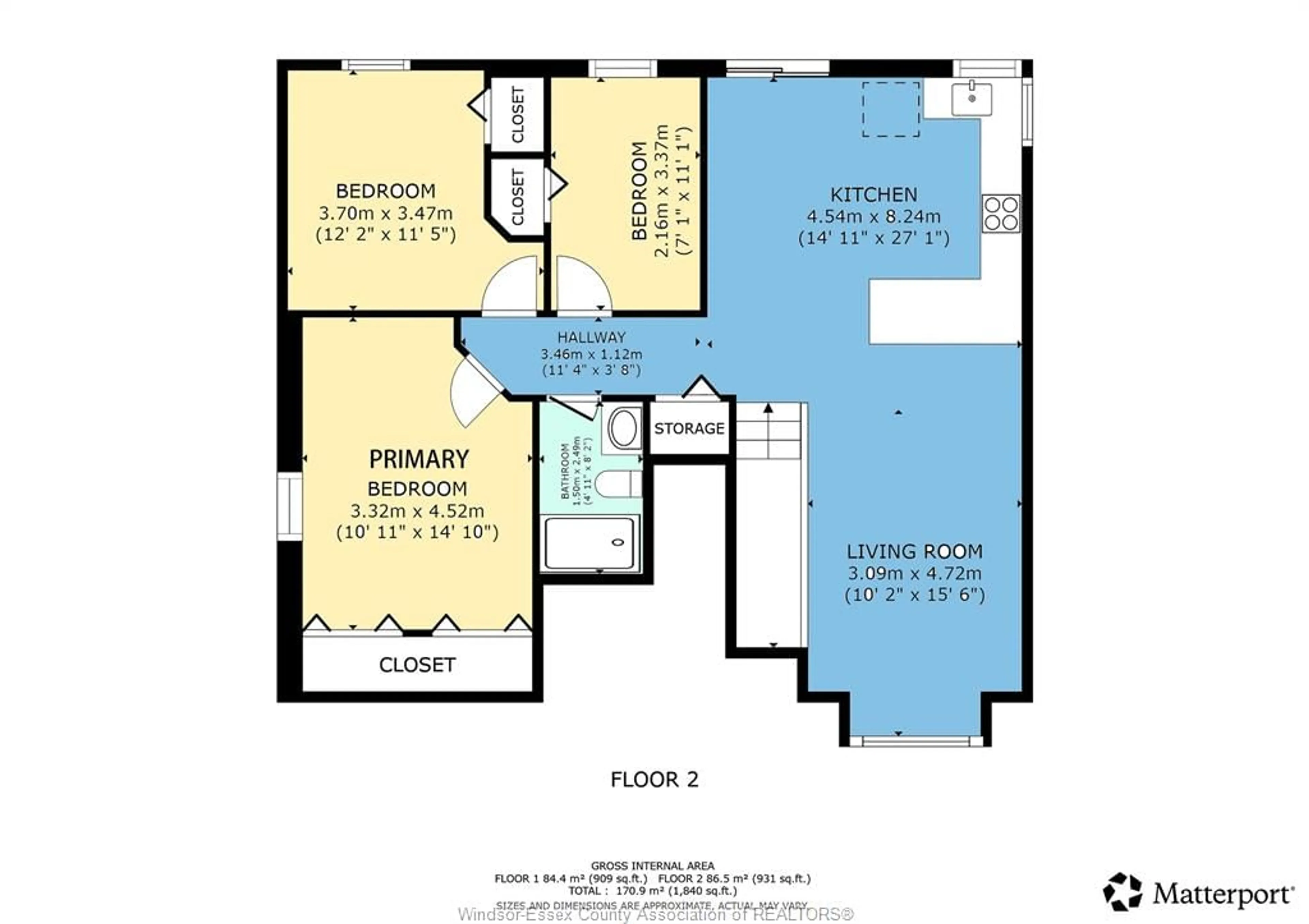 Floor plan for 2147 ROCKPORT St, Windsor Ontario N9G 3A5