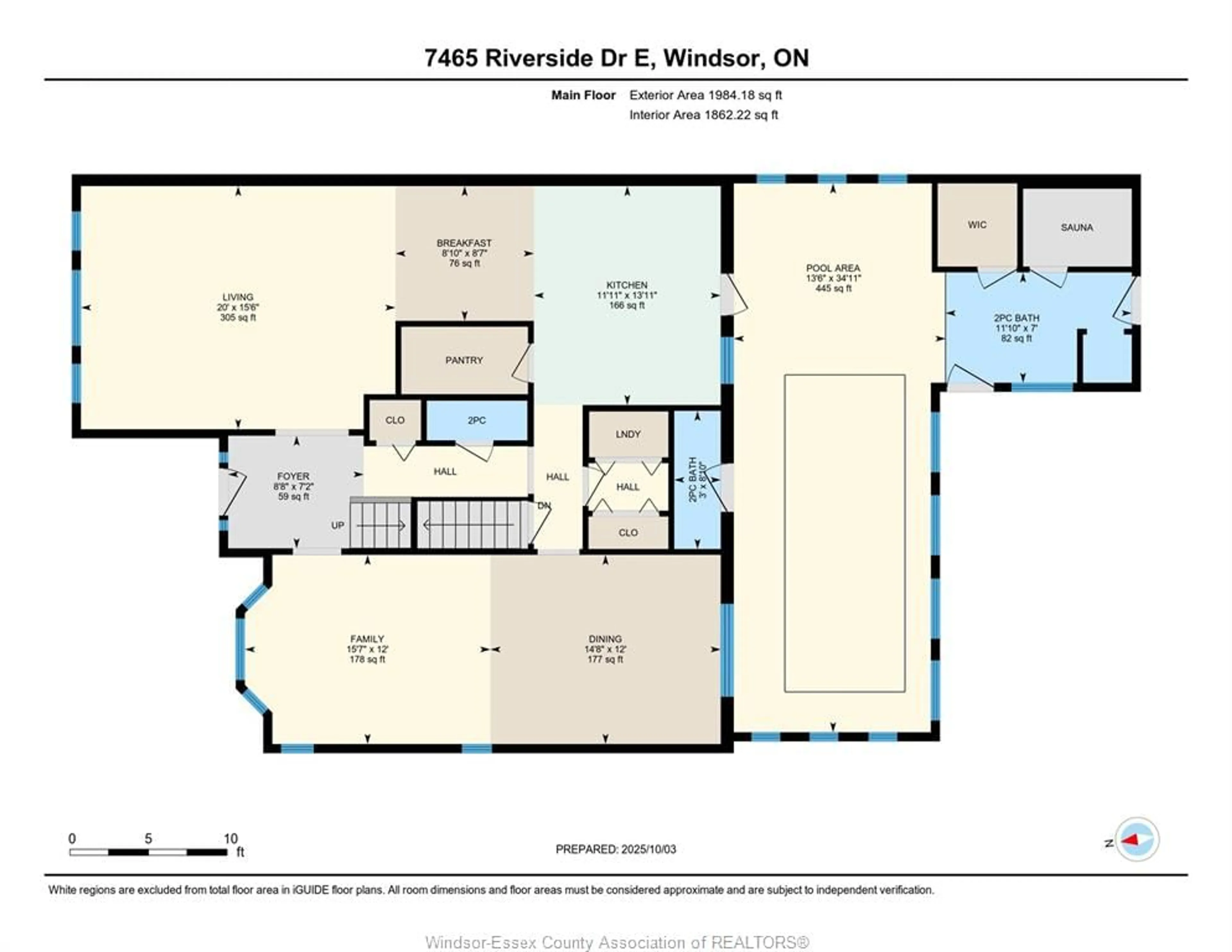 Floor plan for 7465 RIVERSIDE, Windsor Ontario N8S 1C8