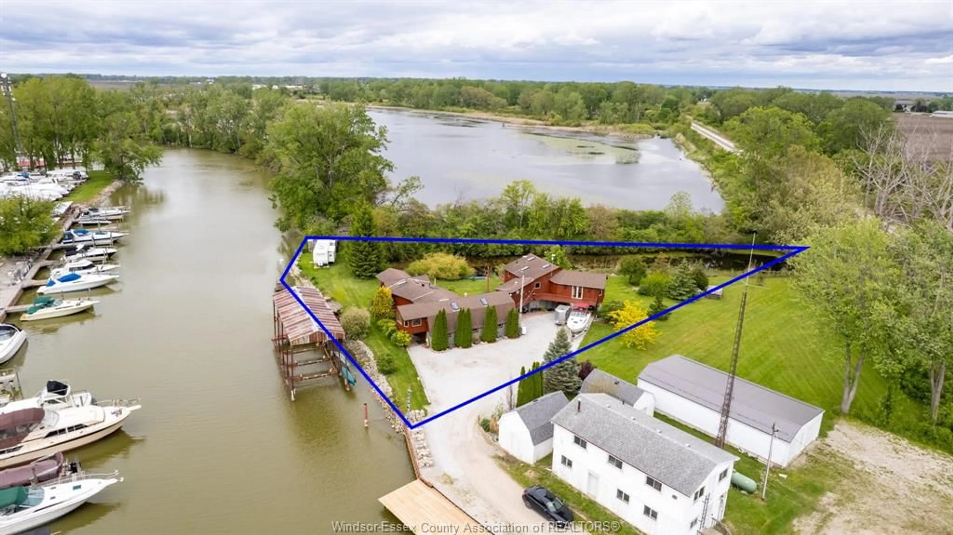 A pic from outside/outdoor area/front of a property/back of a property/a pic from drone, water/lake/river/ocean view for 24559 DASHWHEEL Rd, Chatham-Kent Ontario N0P 2L0