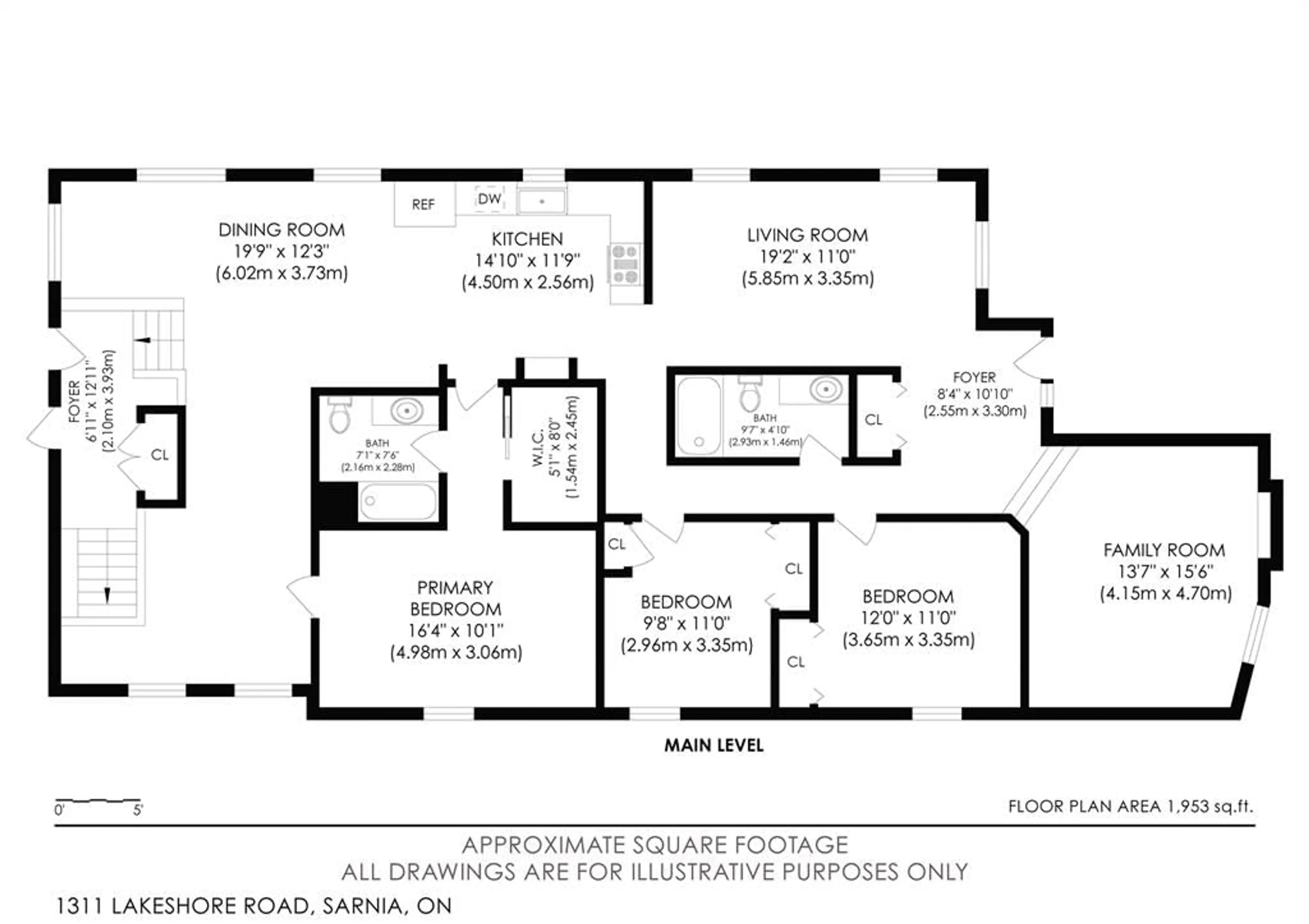 Floor plan for 1311 Lakeshore Rd, Sarnia Ontario N7S 2L9