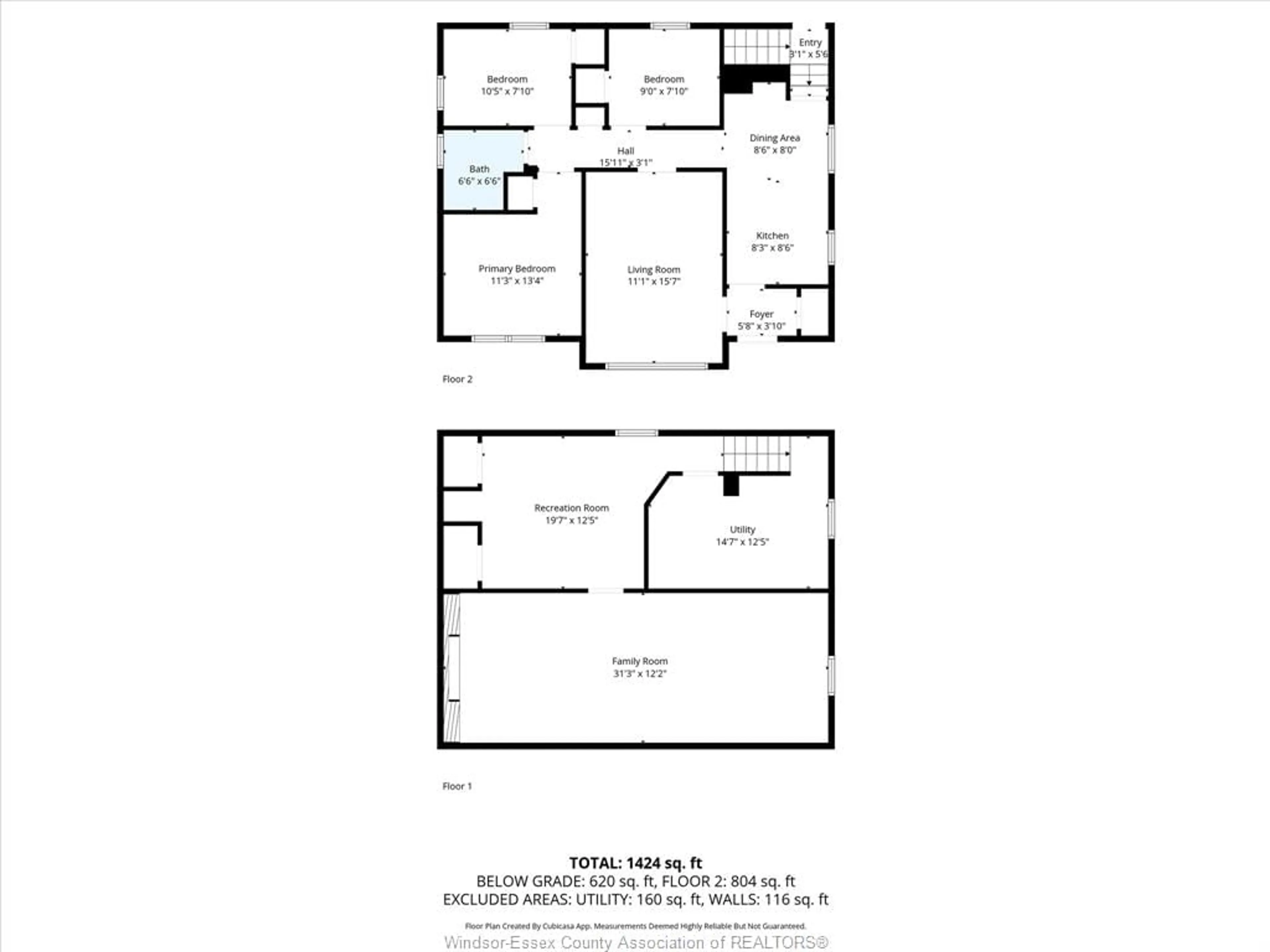 Floor plan for 1345 MARLBOROUGH Blvd, Windsor Ontario N9C 1Y8