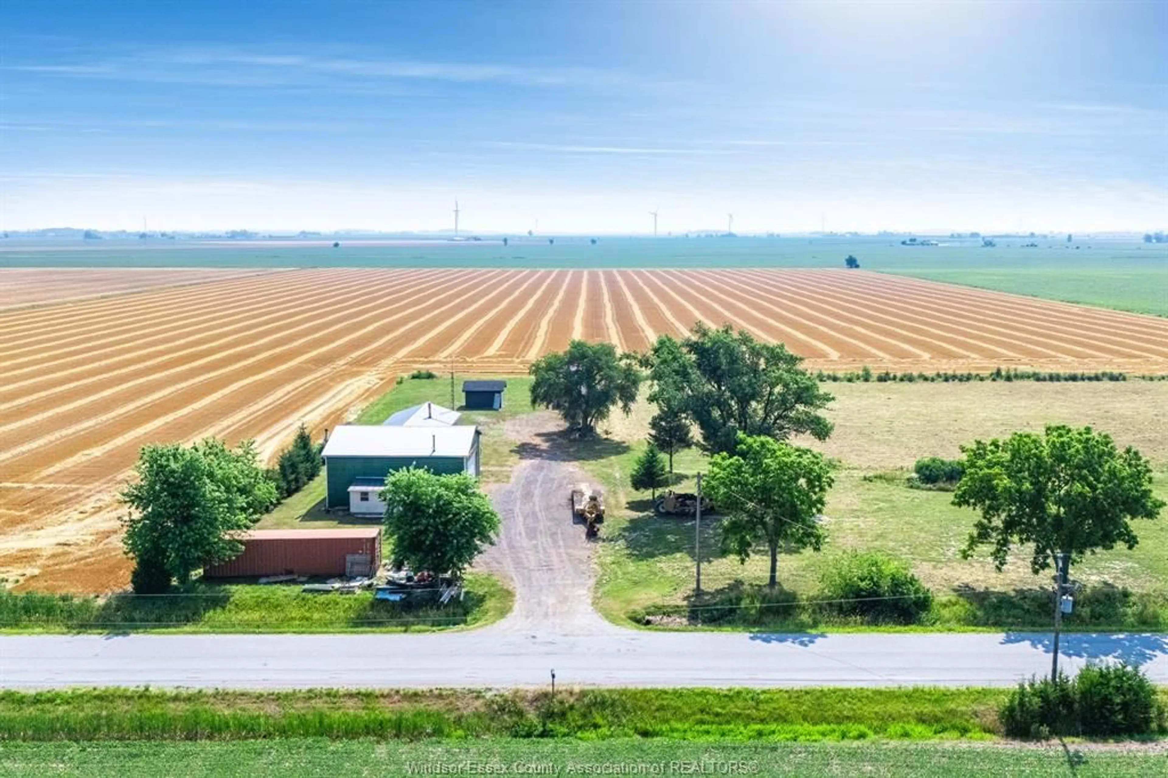 A pic from outside/outdoor area/front of a property/back of a property/a pic from drone, water/lake/river/ocean view for 10350 Richardson Sideroad, Tilbury West Ontario N0P 1J0