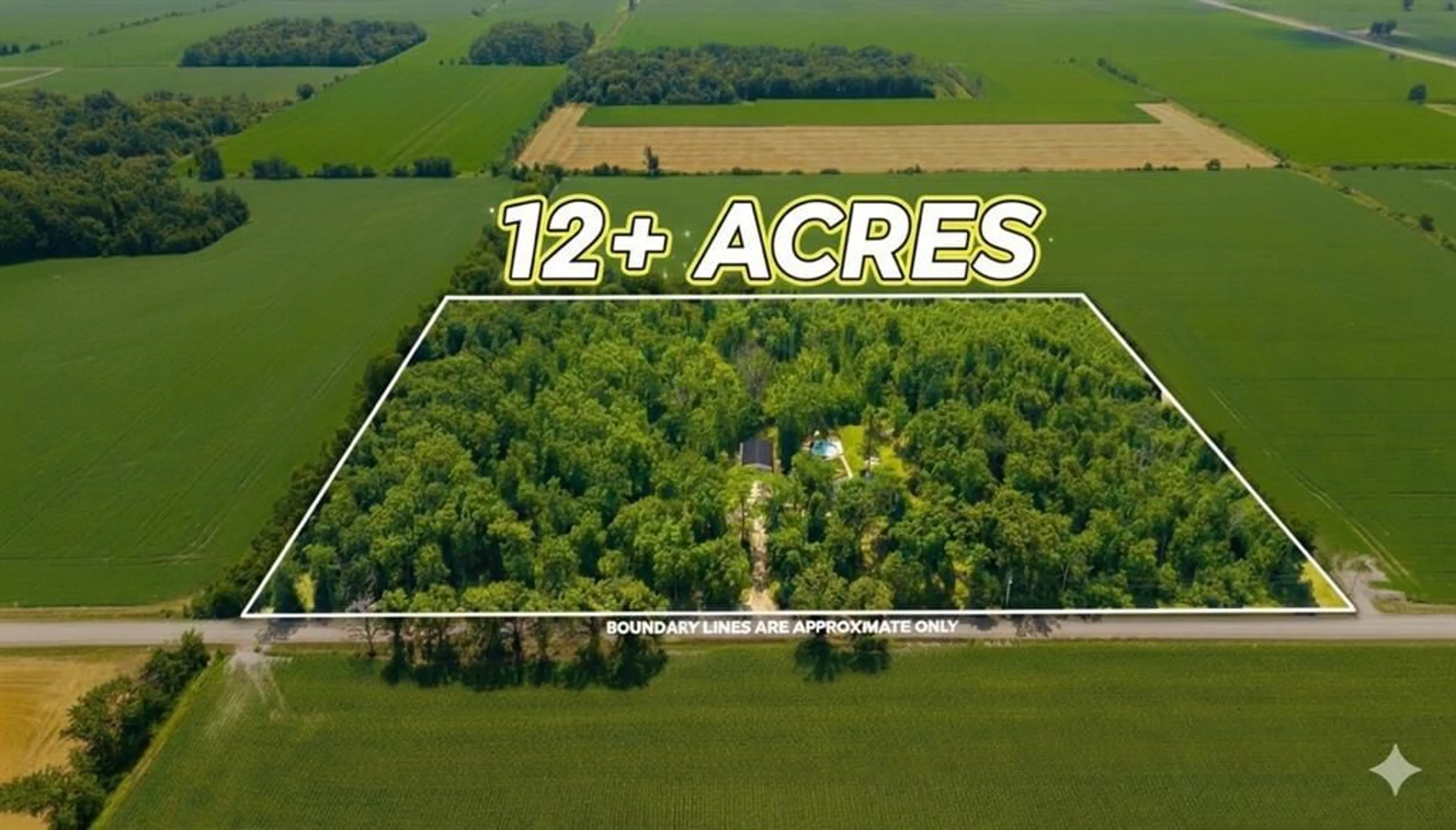 A pic from outside/outdoor area/front of a property/back of a property/a pic from drone, forest/trees view for 6545 THOMSON Line, Lambton Shores Ontario N0N 1J2