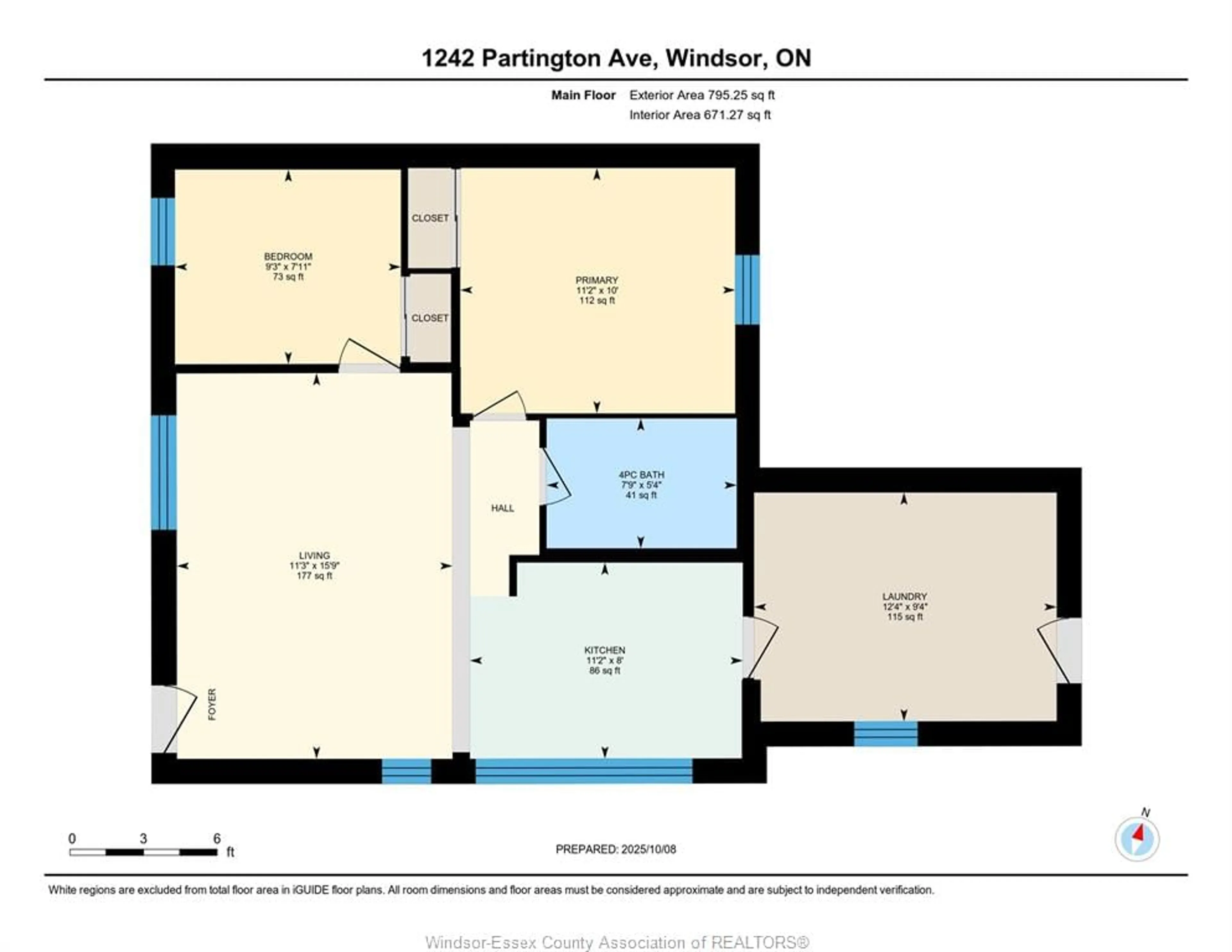 Floor plan for 1242 PARTINGTON Ave, Windsor Ontario N9B 2P4