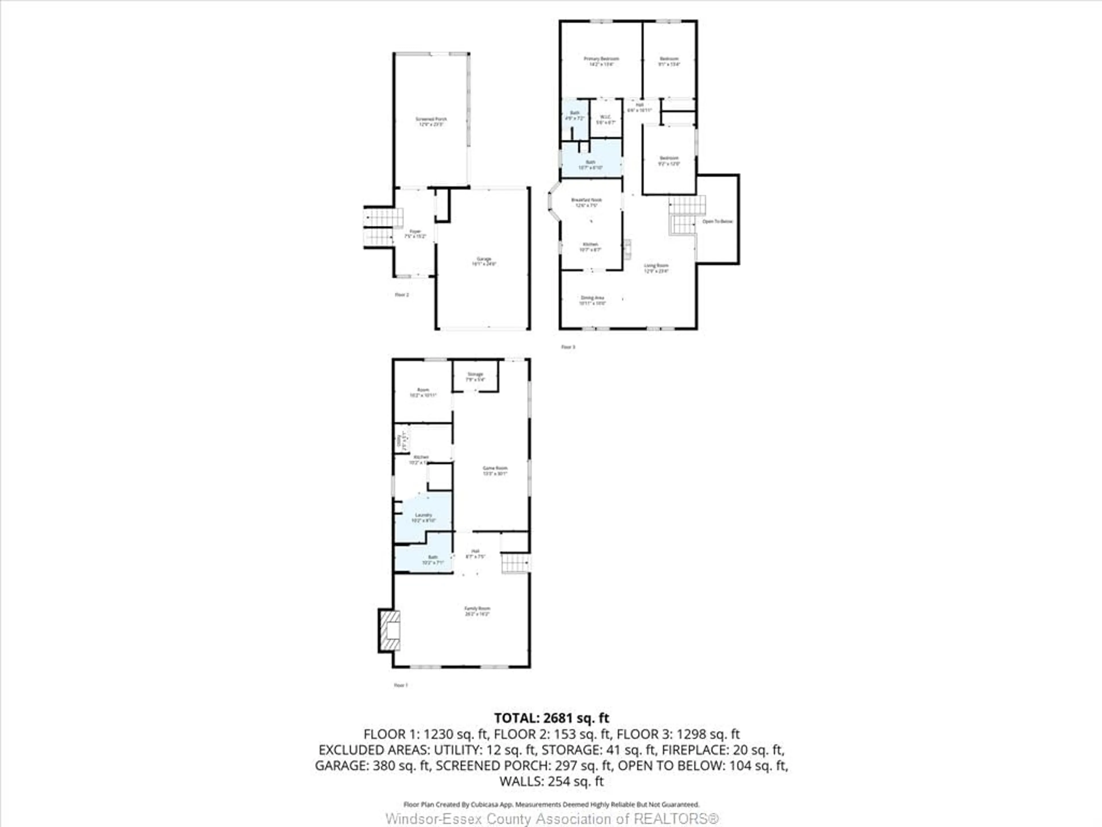Floor plan for 2627 MEIGHEN, Windsor Ontario N8W 4C6