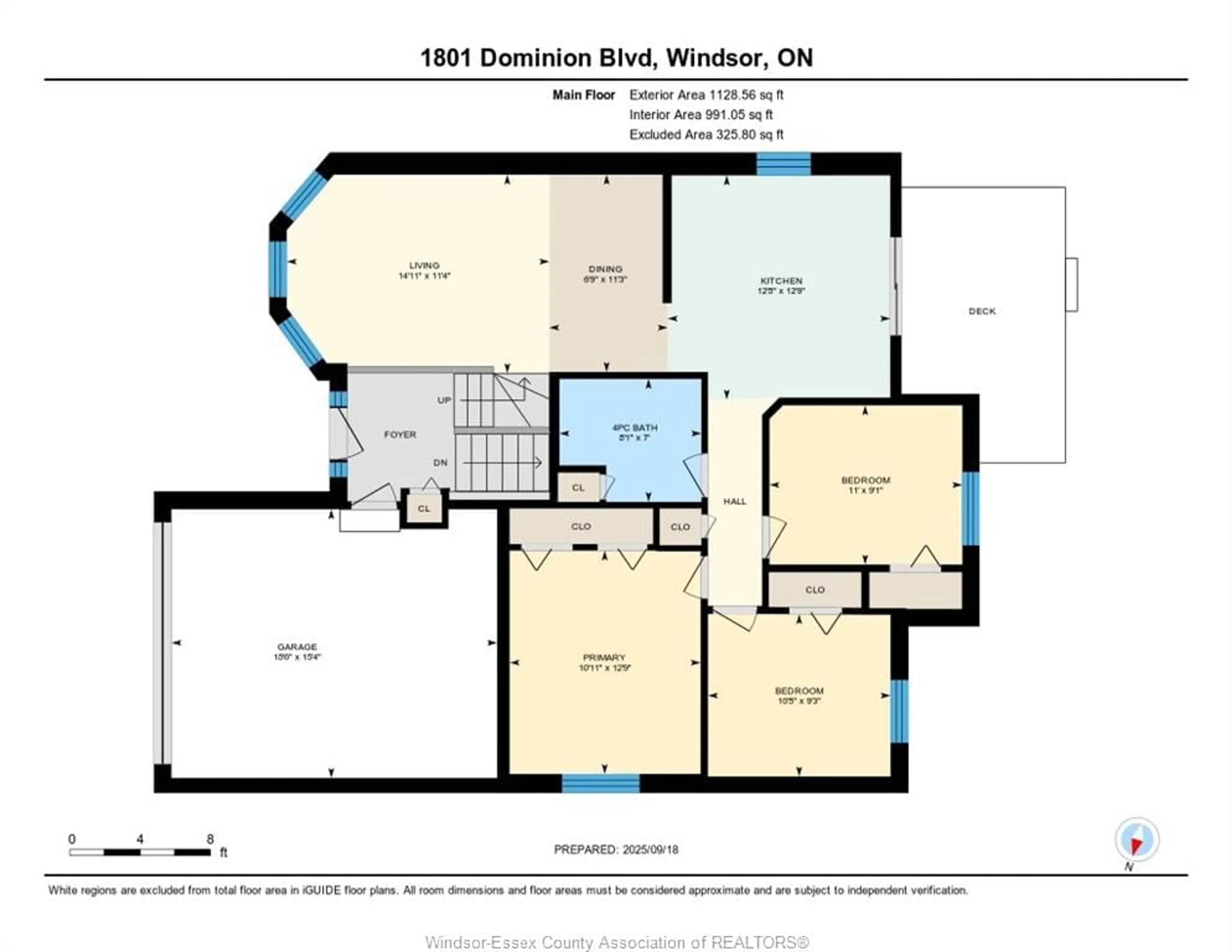 Floor plan for 1801 DOMINION, Windsor Ontario N9B 3H8