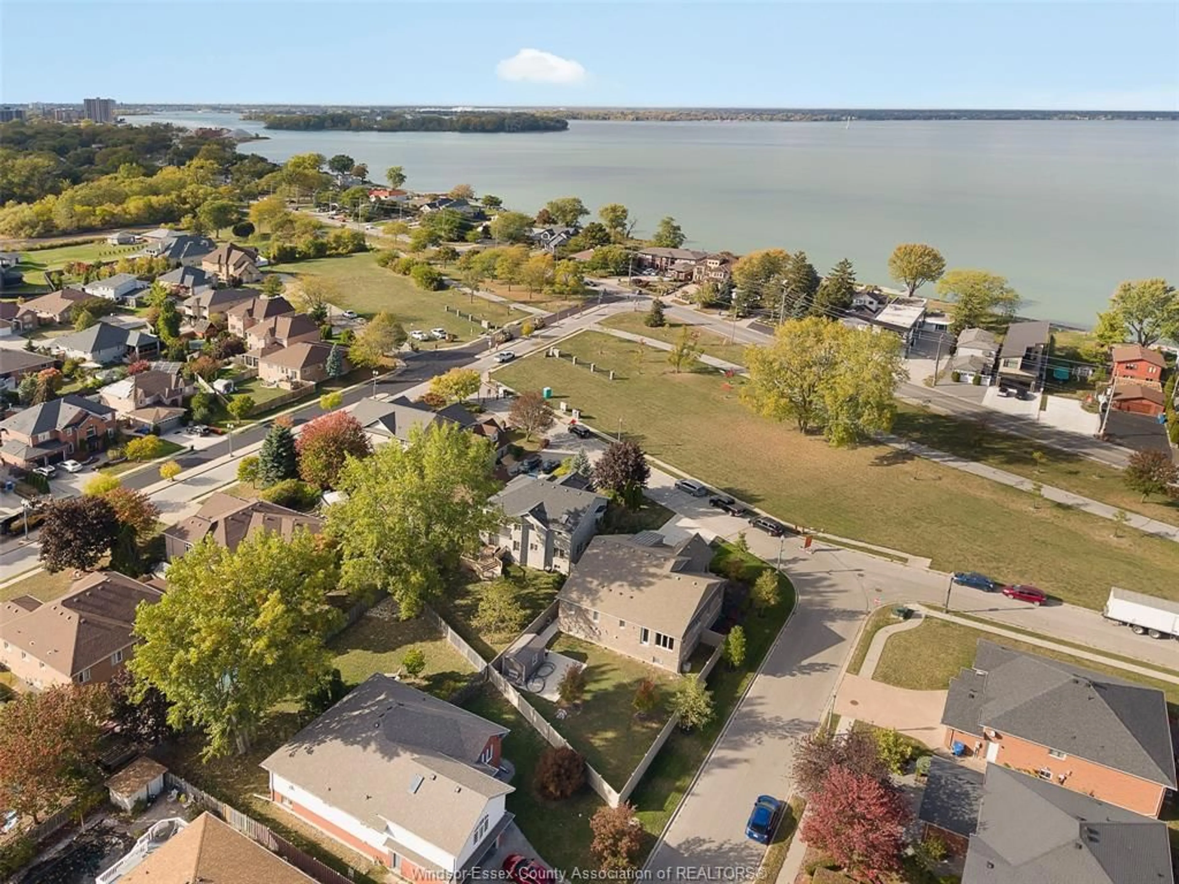 A pic from outside/outdoor area/front of a property/back of a property/a pic from drone, water/lake/river/ocean view for 11363 AMALFI Dr, Windsor Ontario N8P 1J8