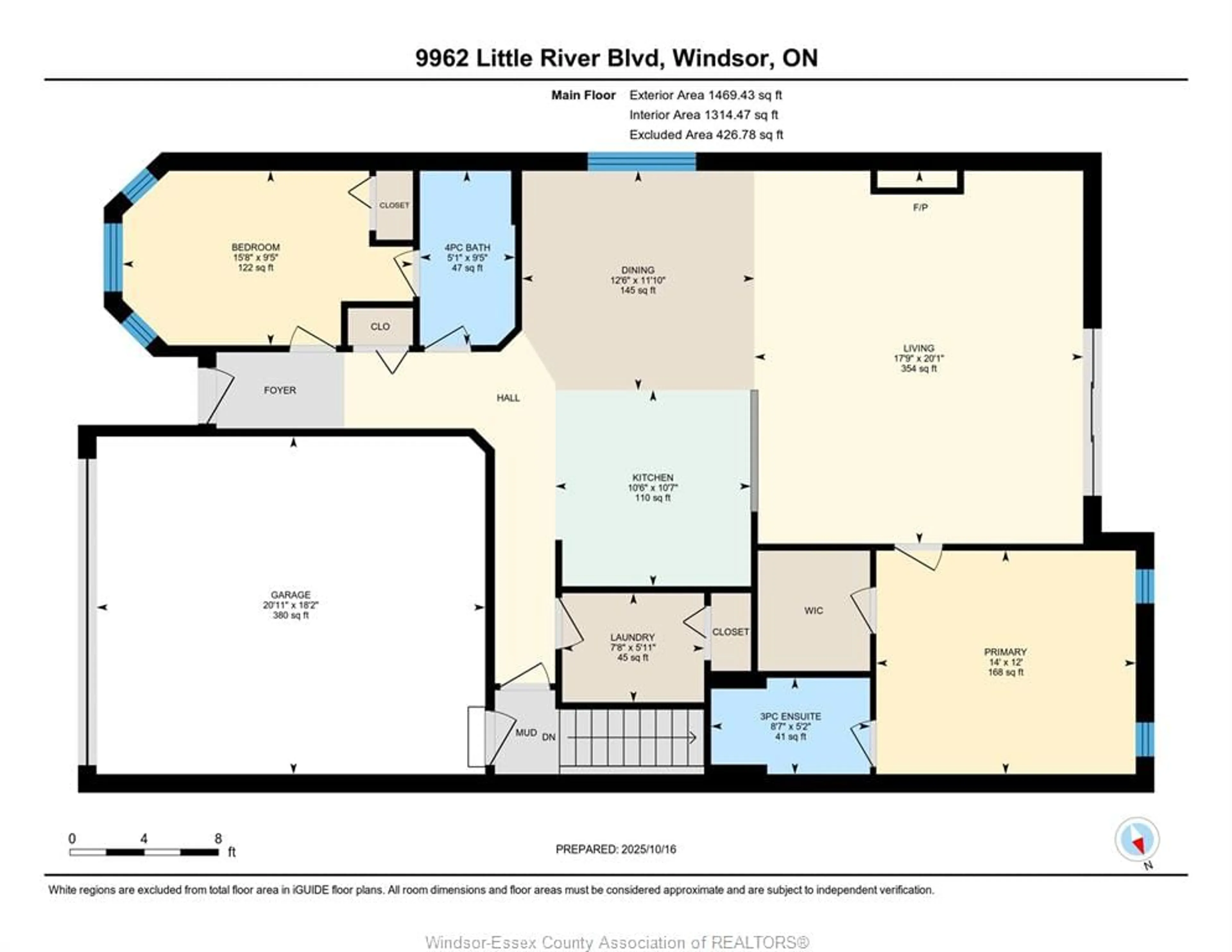 Floor plan for 9962 Little River Blvd, Windsor Ontario N8P 1Z2