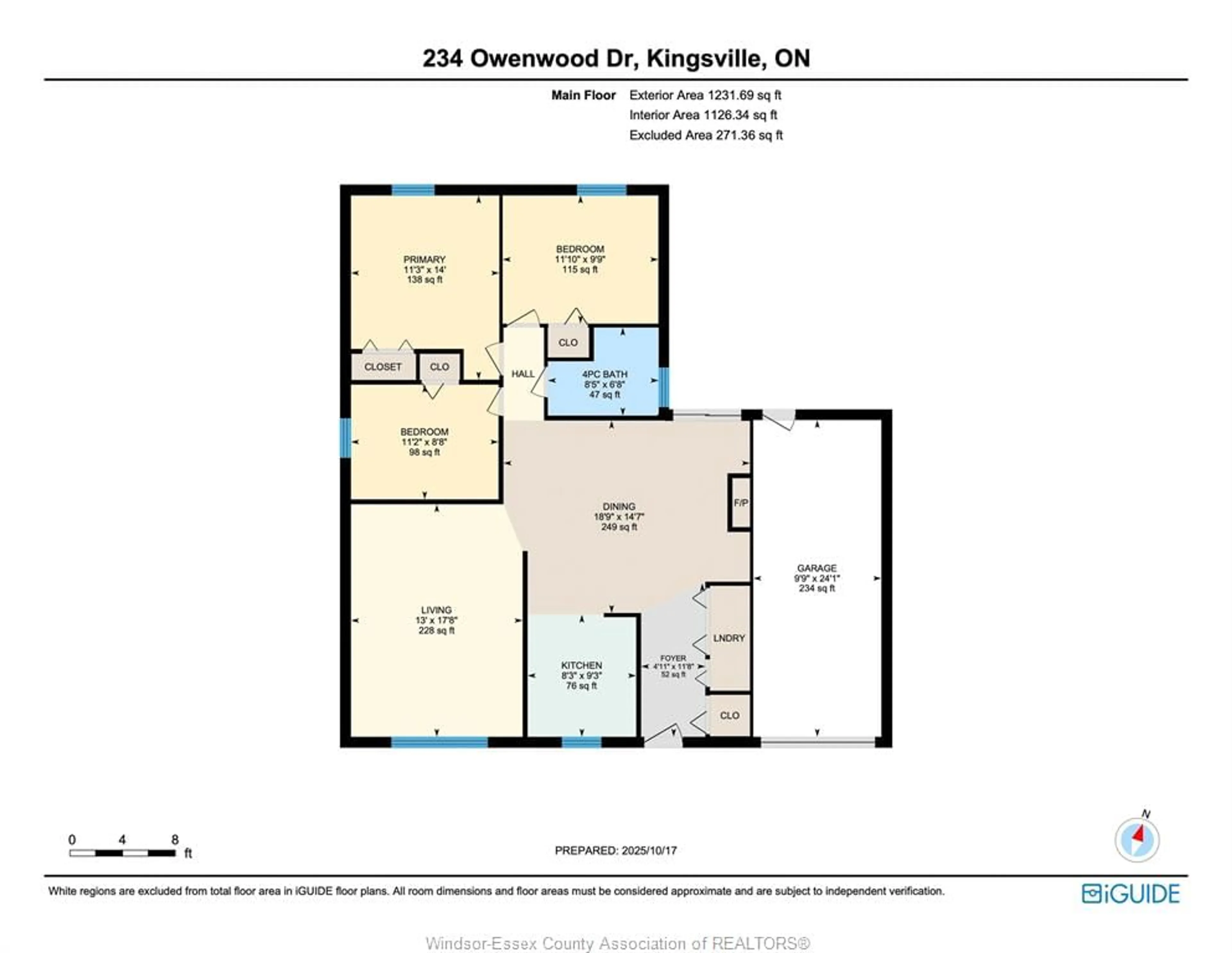 Floor plan for 234 Owenwood Dr, Kingsville Ontario N9Y 3L2