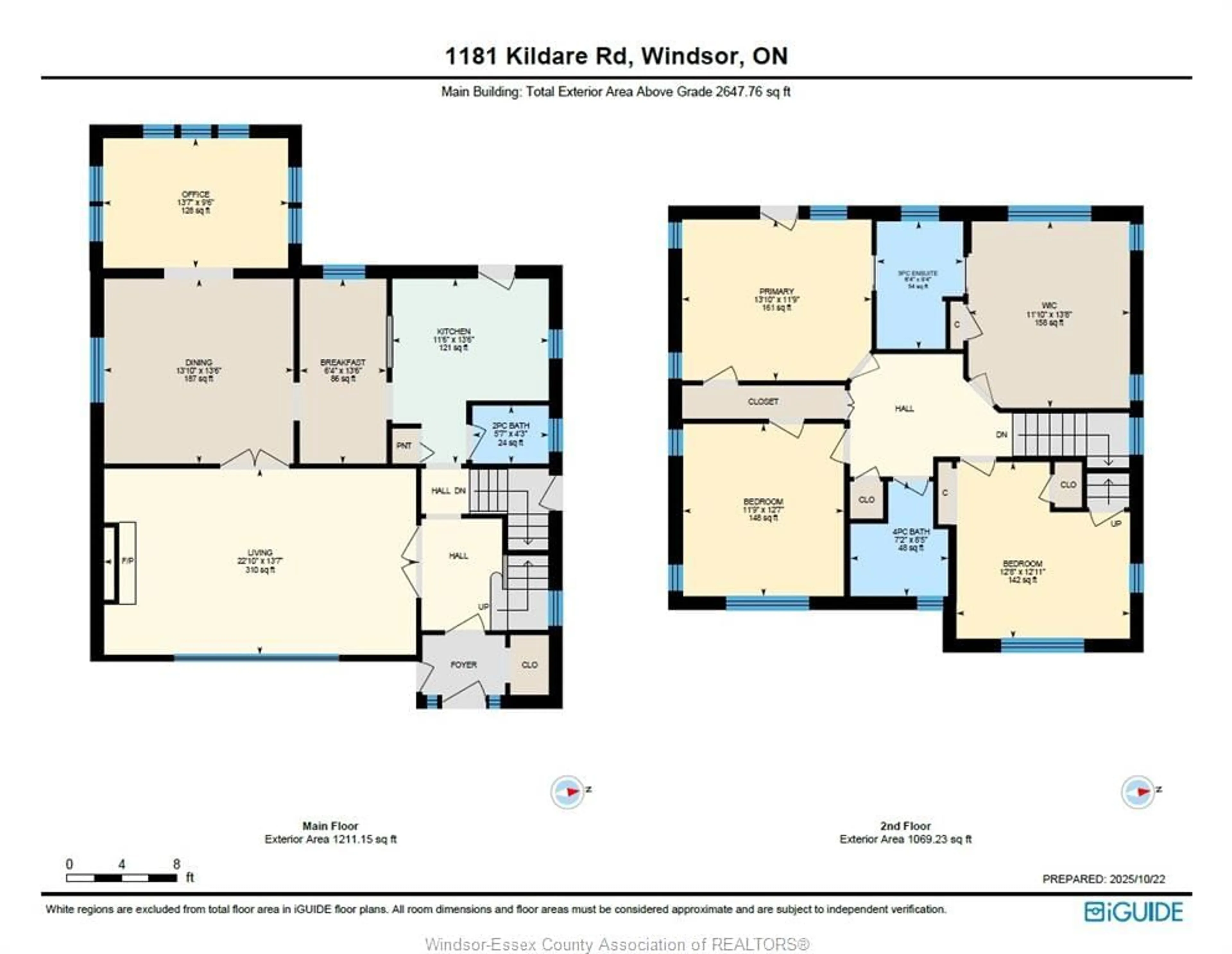 Floor plan for 1181 Kildare, Windsor Ontario N8Y 3H6
