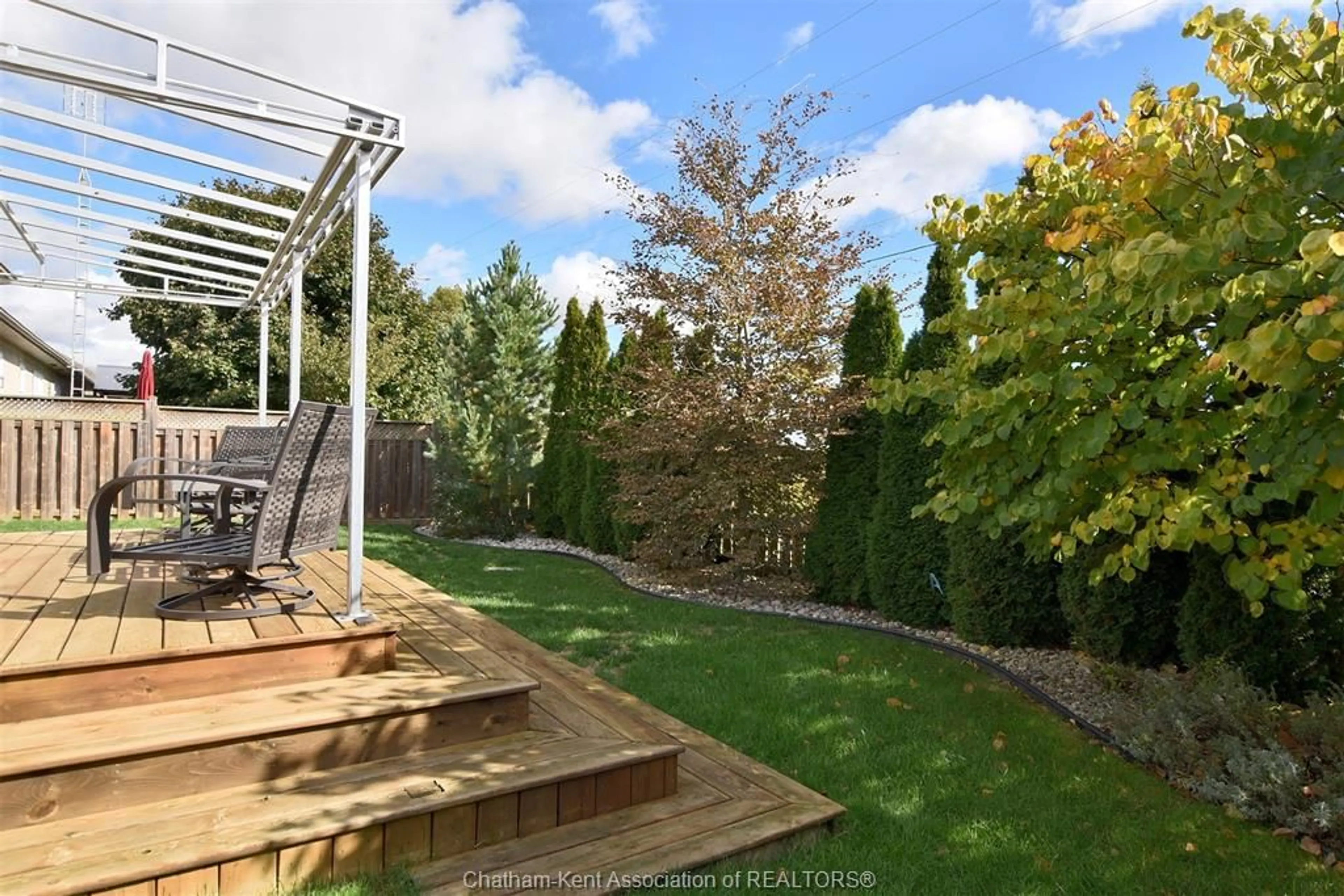 Patio, forest/trees view for 34 Lanz Blvd, Blenheim Ontario N0P 1A0