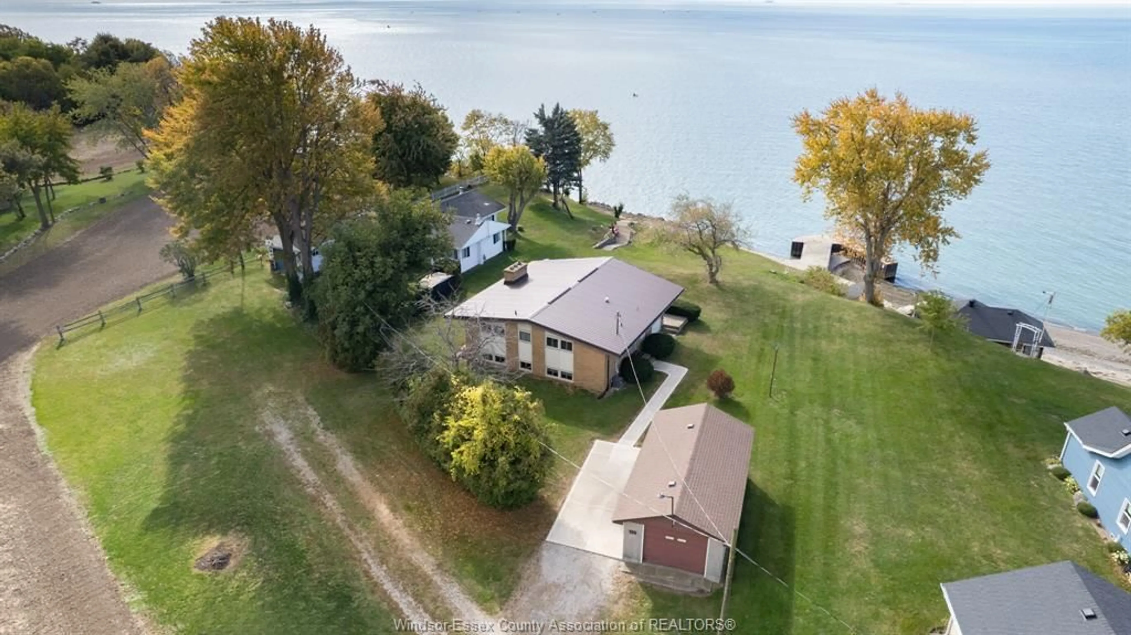 A pic from outside/outdoor area/front of a property/back of a property/a pic from drone, water/lake/river/ocean view for 191 COOK'S Rd, Colchester Ontario N0R 1G0