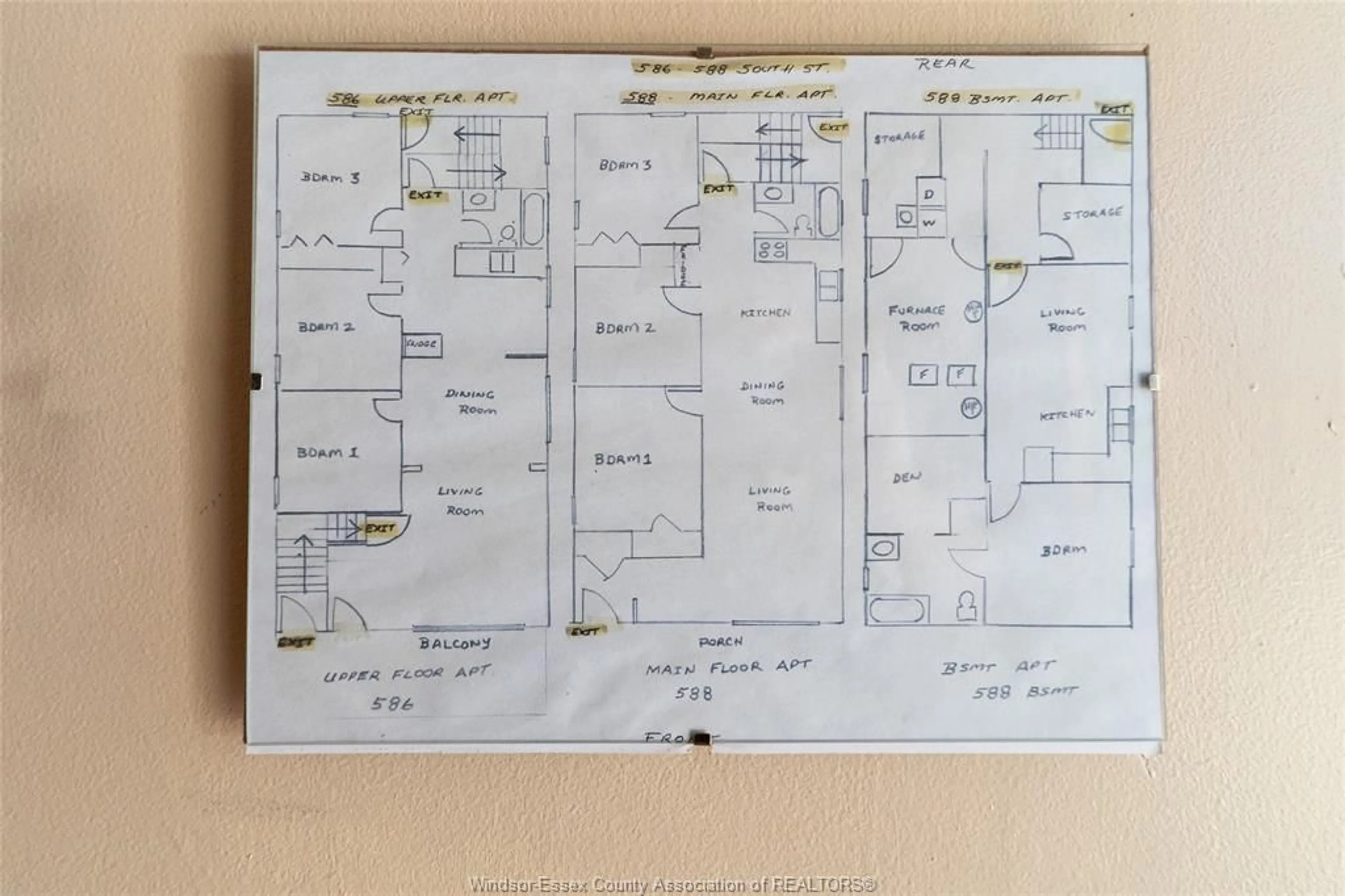 Floor plan for 586-588 South St, Windsor Ontario N9C 2W9