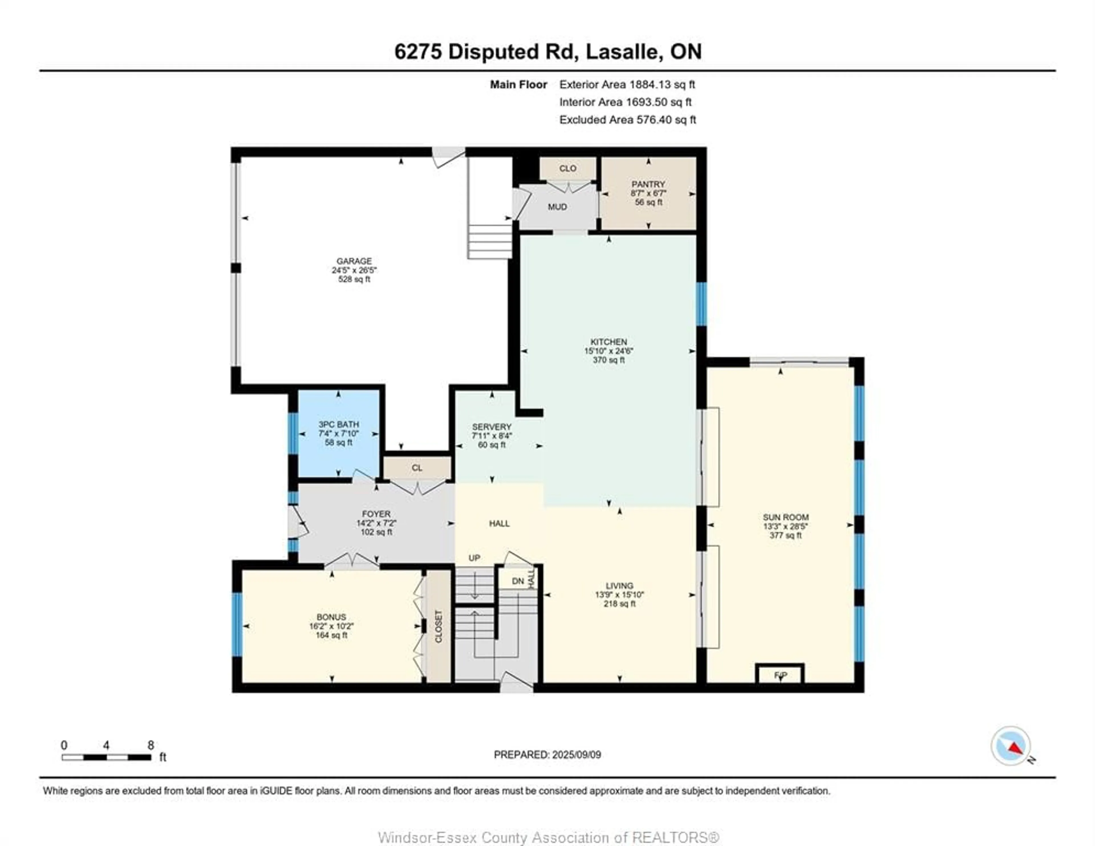 Floor plan for 6275 DISPUTED Rd, LaSalle Ontario N9H 1X6