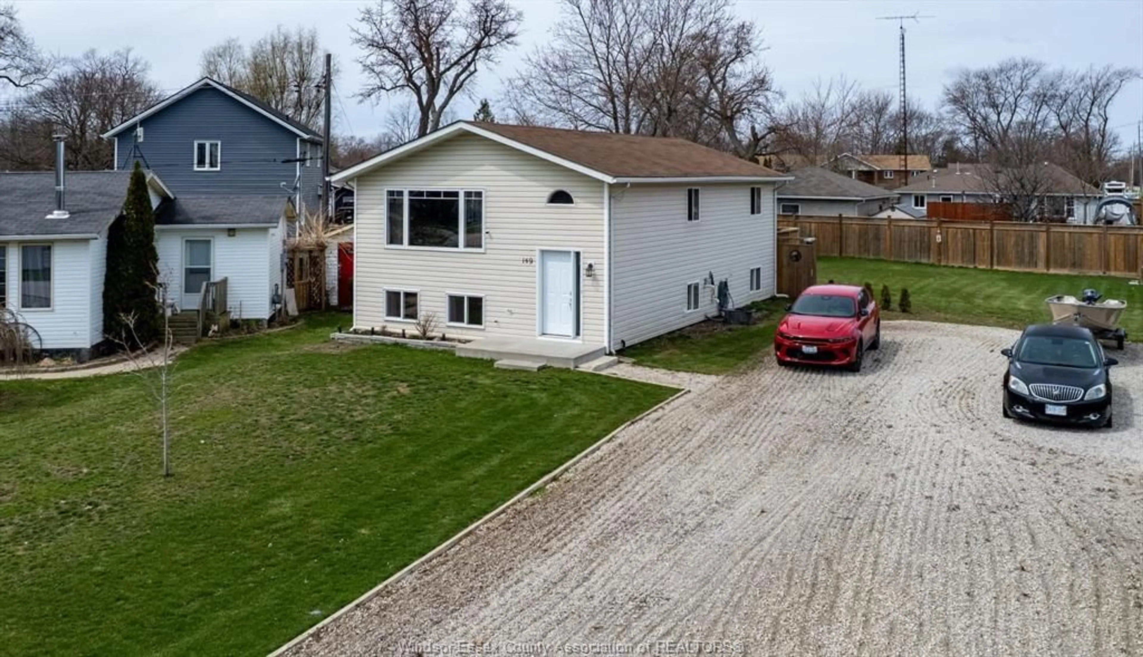 A pic from outside/outdoor area/front of a property/back of a property/a pic from drone, street for 149 BELLCREFT Dr, Colchester Ontario N0R 1G0
