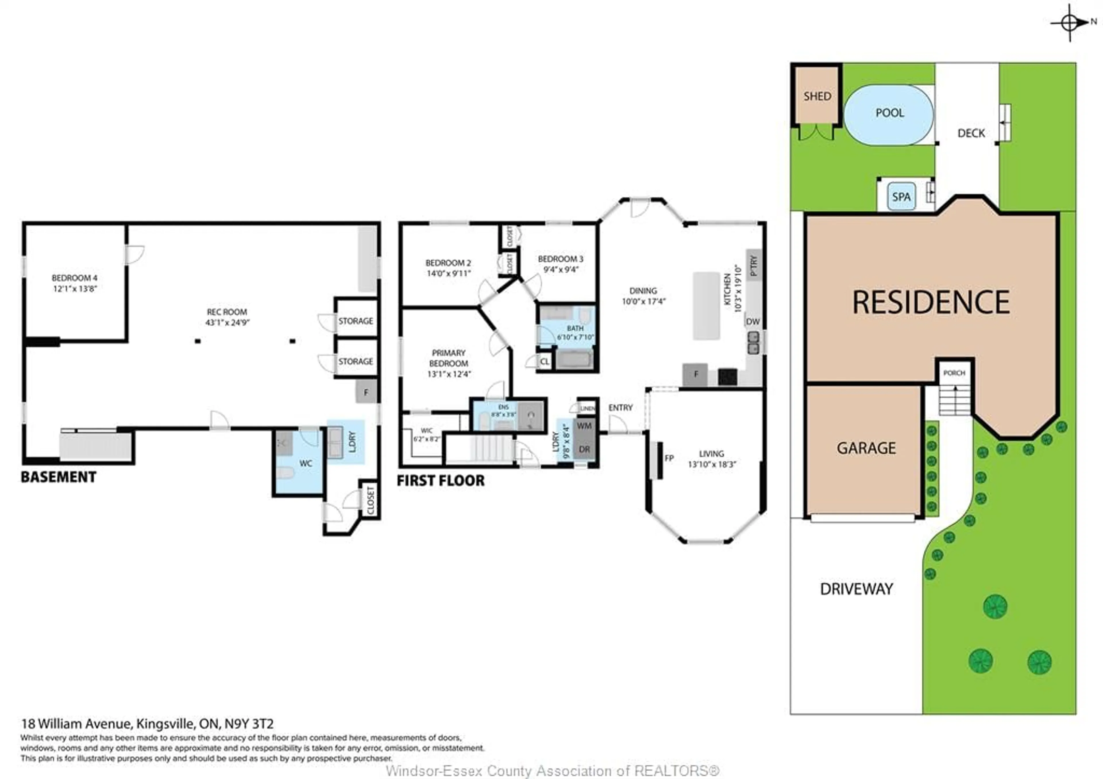 Floor plan for 18 William Ave, Kingsville Ontario N9Y 3T2