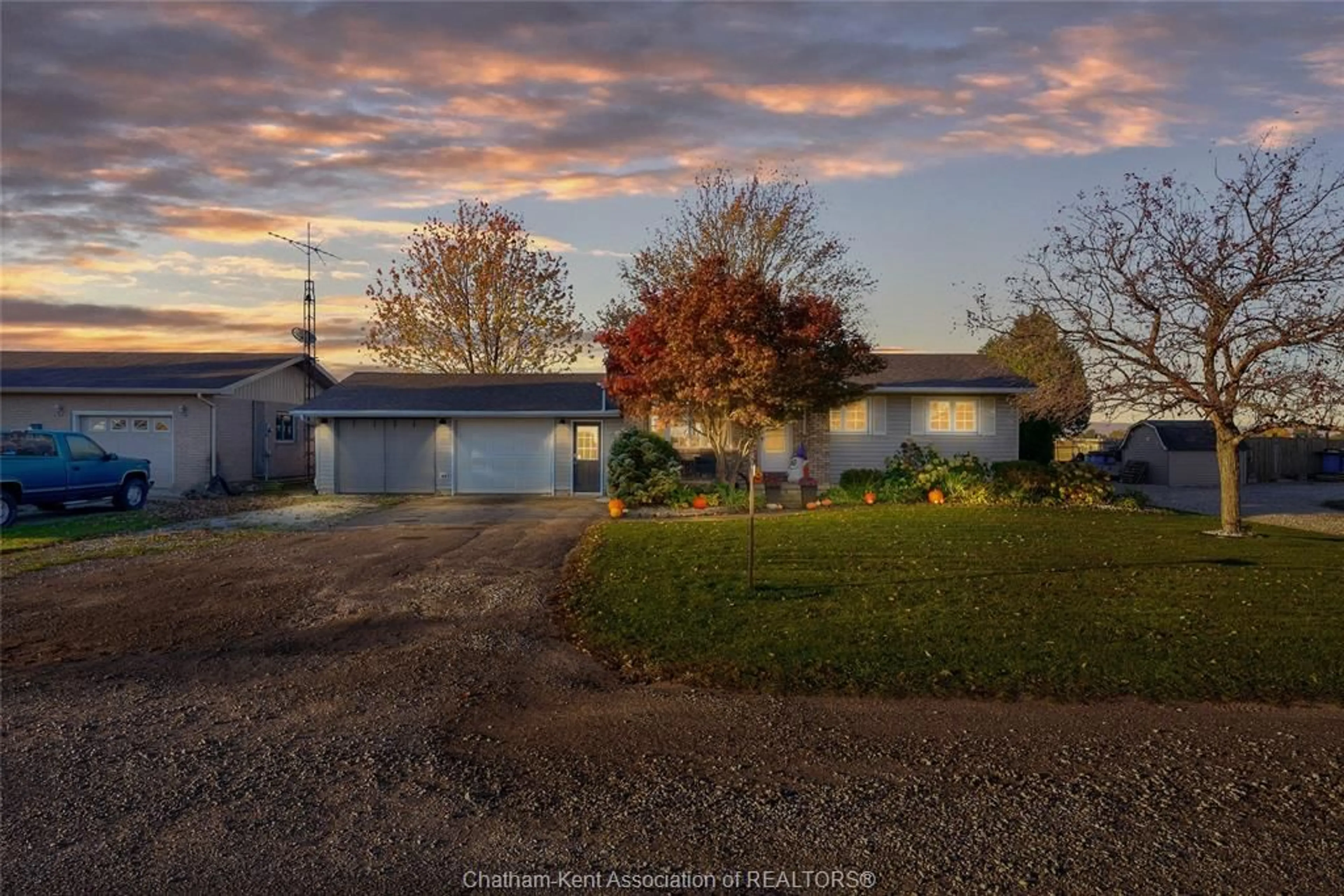 A pic from outside/outdoor area/front of a property/back of a property/a pic from drone, street for 23990 WINTER LINE Rd, Pain Court Ontario N0P 1Z0