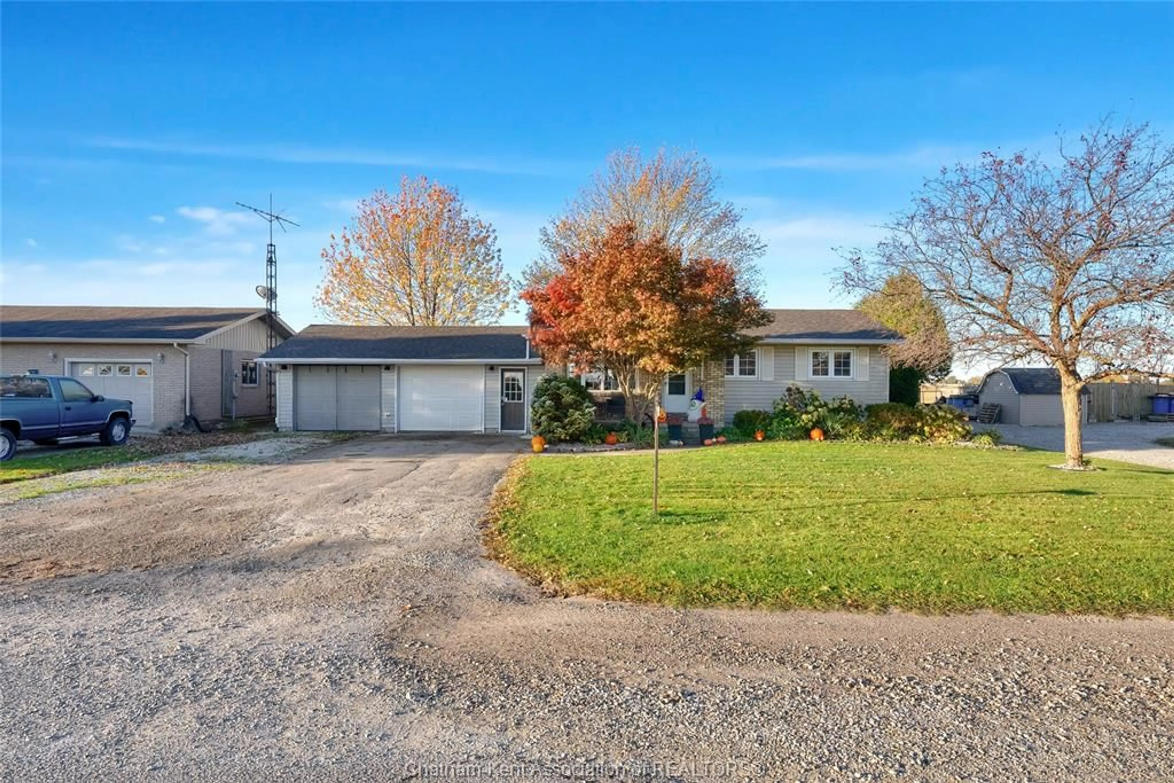 A pic from outside/outdoor area/front of a property/back of a property/a pic from drone, street for 23990 WINTER LINE Rd, Pain Court Ontario N0P 1Z0