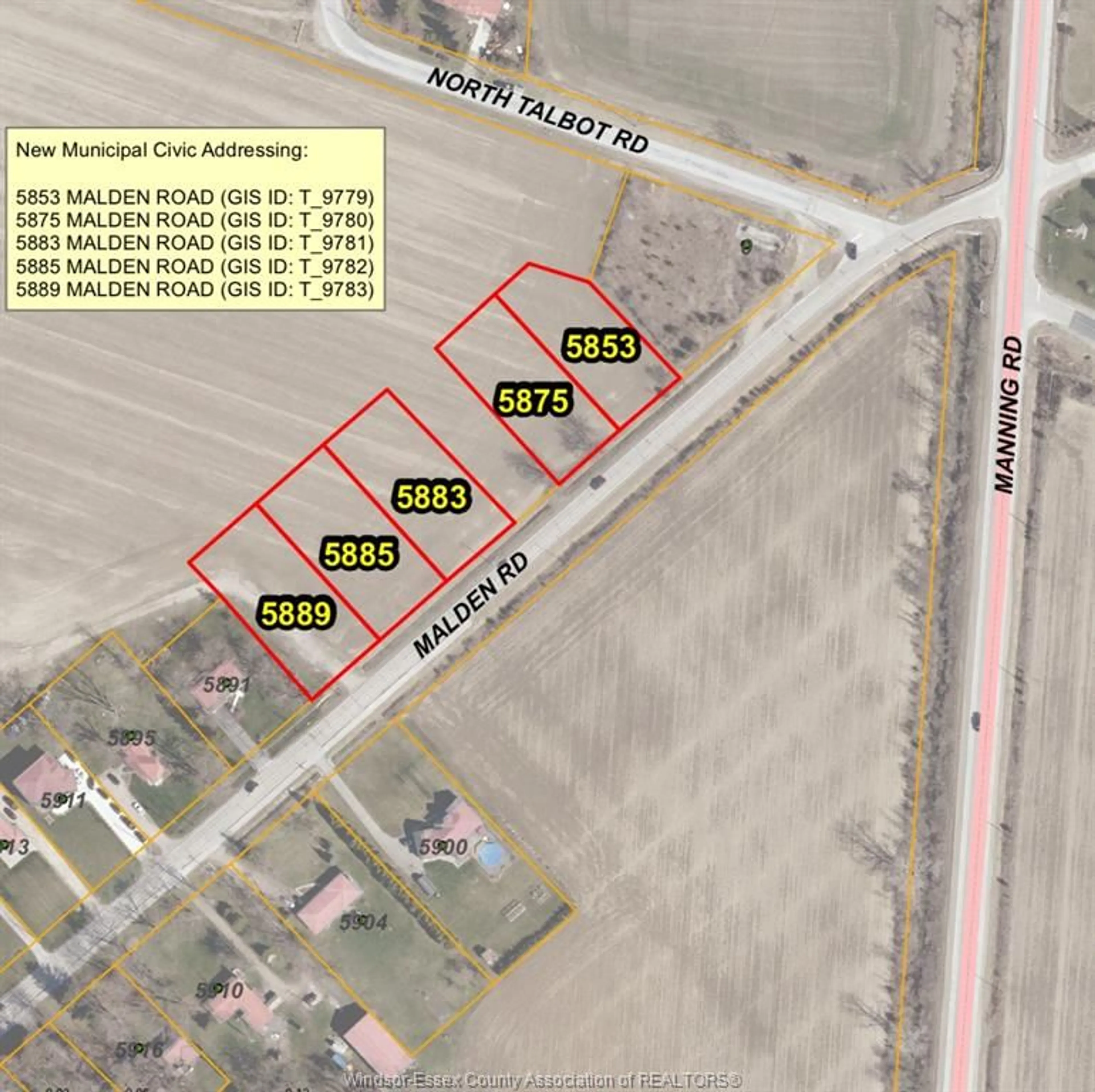 Picture of a map for 5875 Malden Road, Tecumseh Ontario N0R 1K0