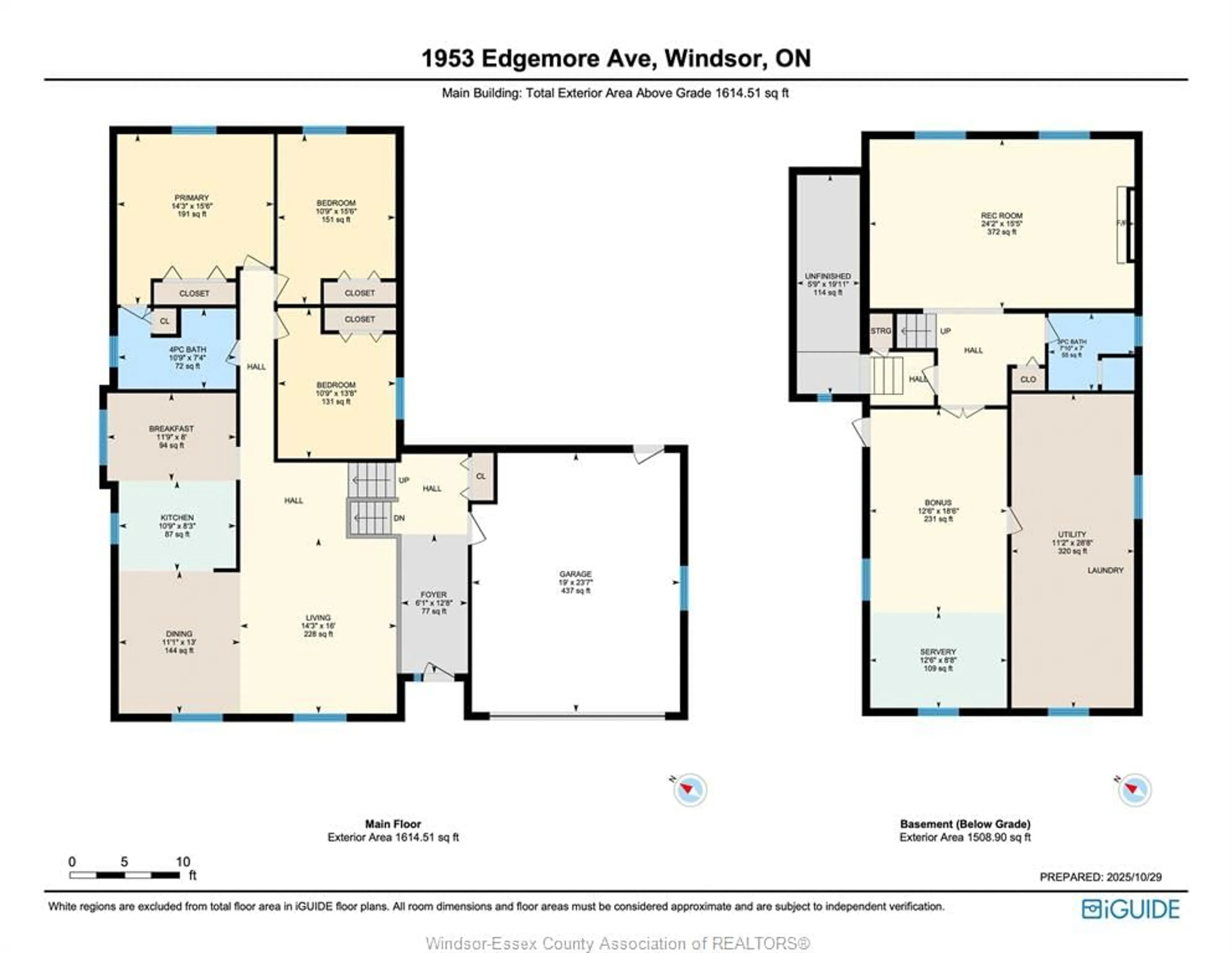 Floor plan for 1953 Edgemore Ave, LaSalle Ontario N9H 2J6