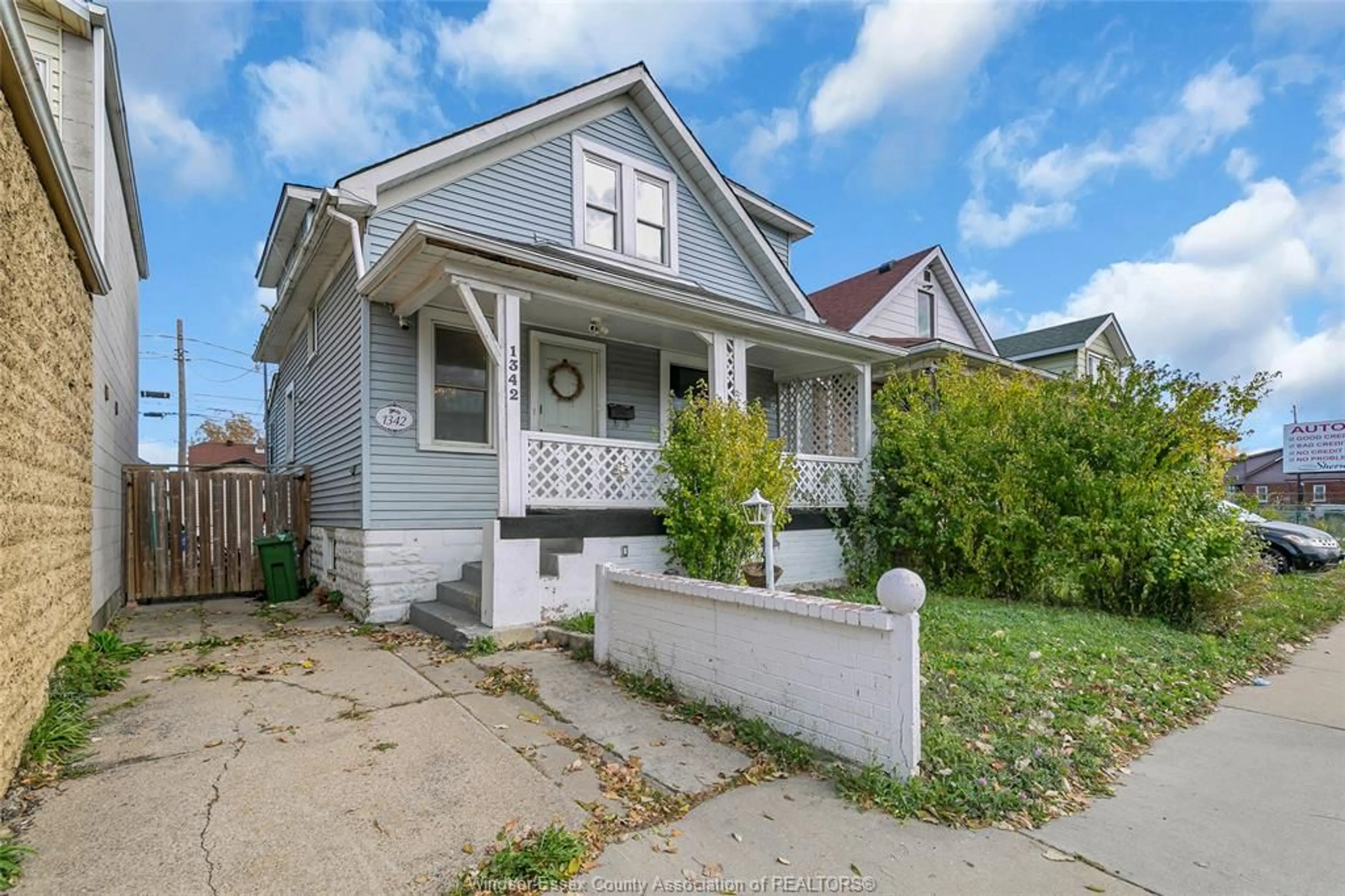 Home with vinyl exterior material, street for 1342 DROUILLARD, Windsor Ontario N8Y 2R7