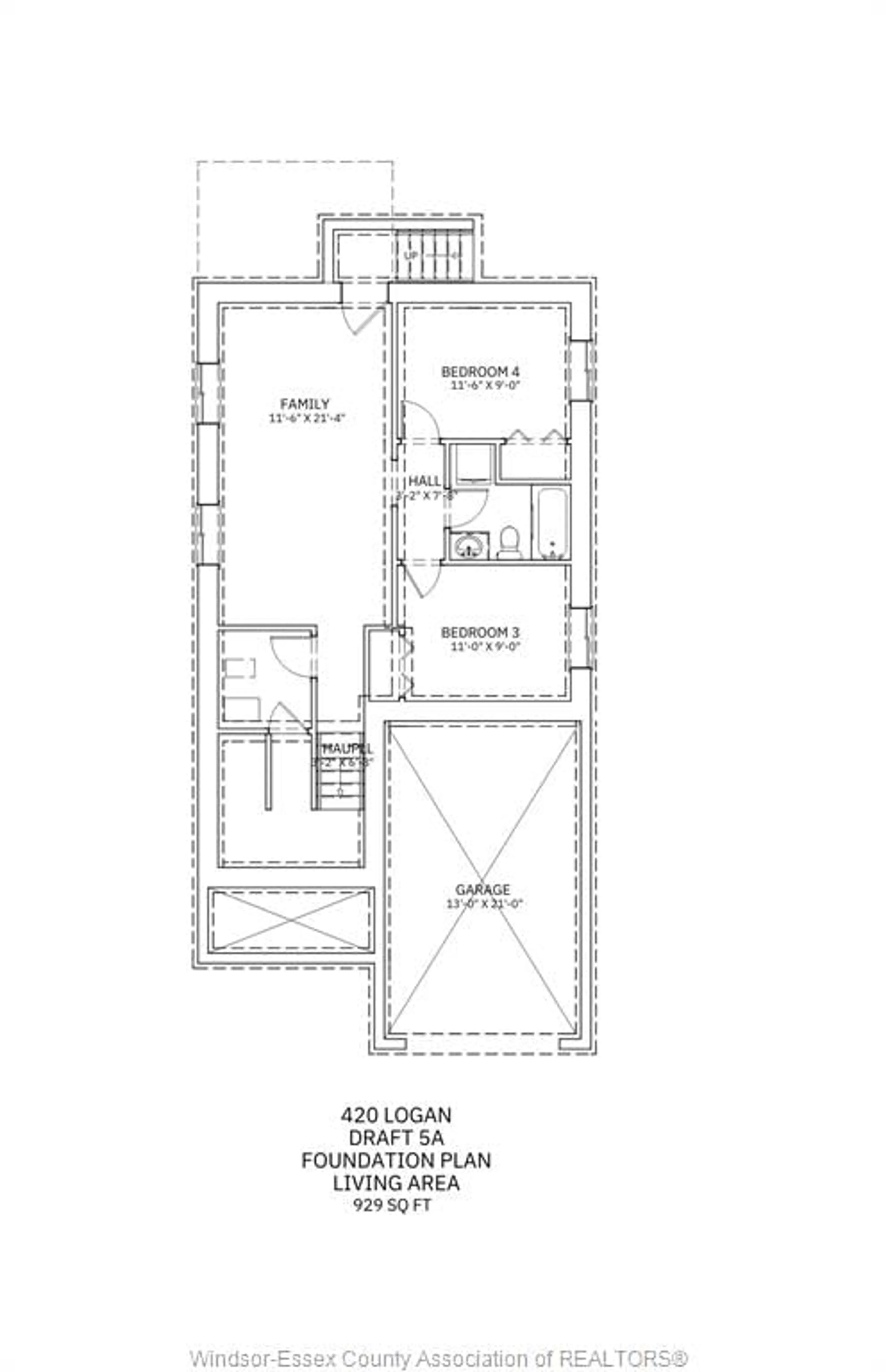 Floor plan for 426 LOGAN, Windsor Ontario N8X 2V4
