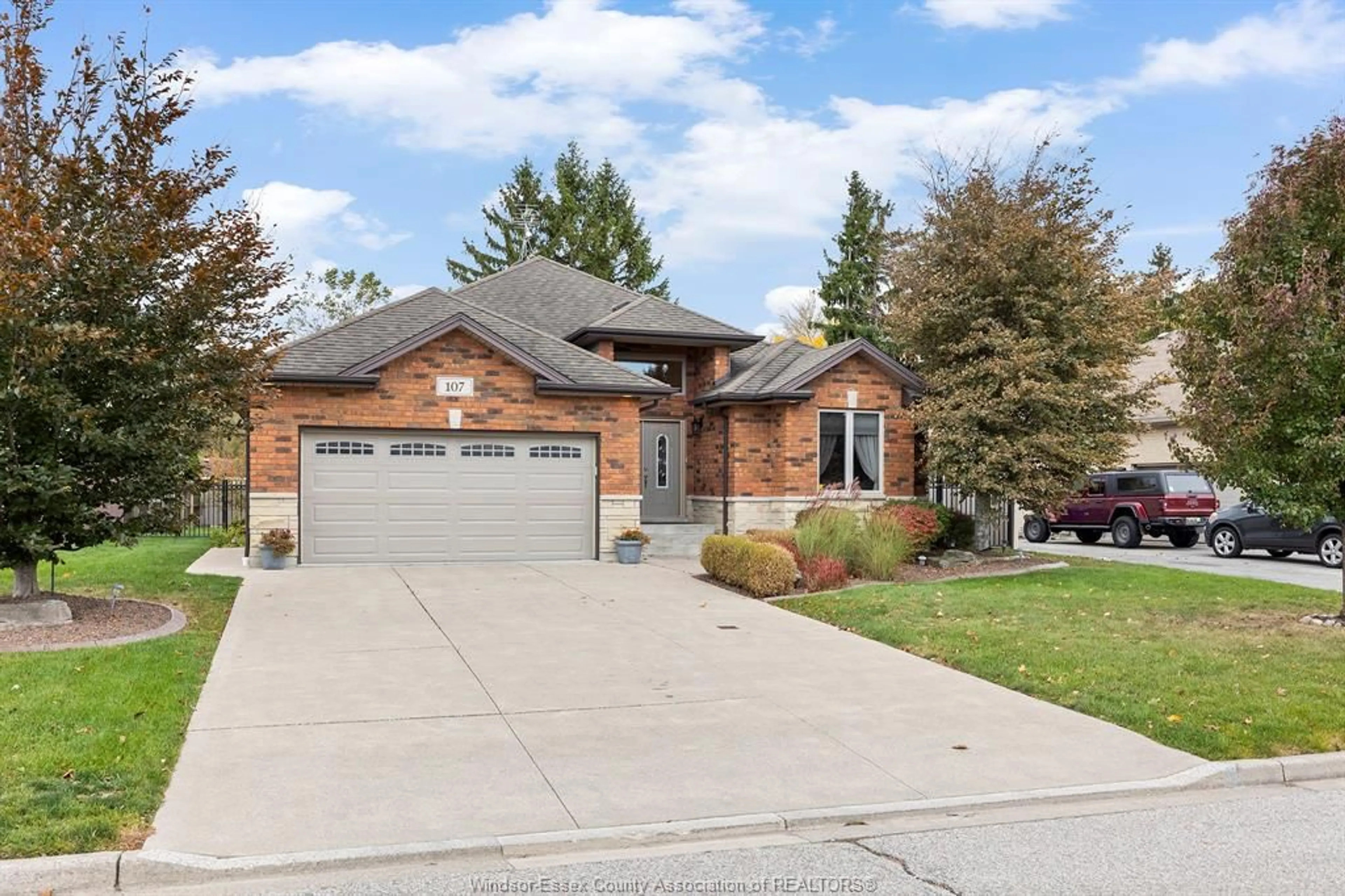 Home with brick exterior material, street for 107 THRASHER Dr, Amherstburg Ontario N9V 4E6