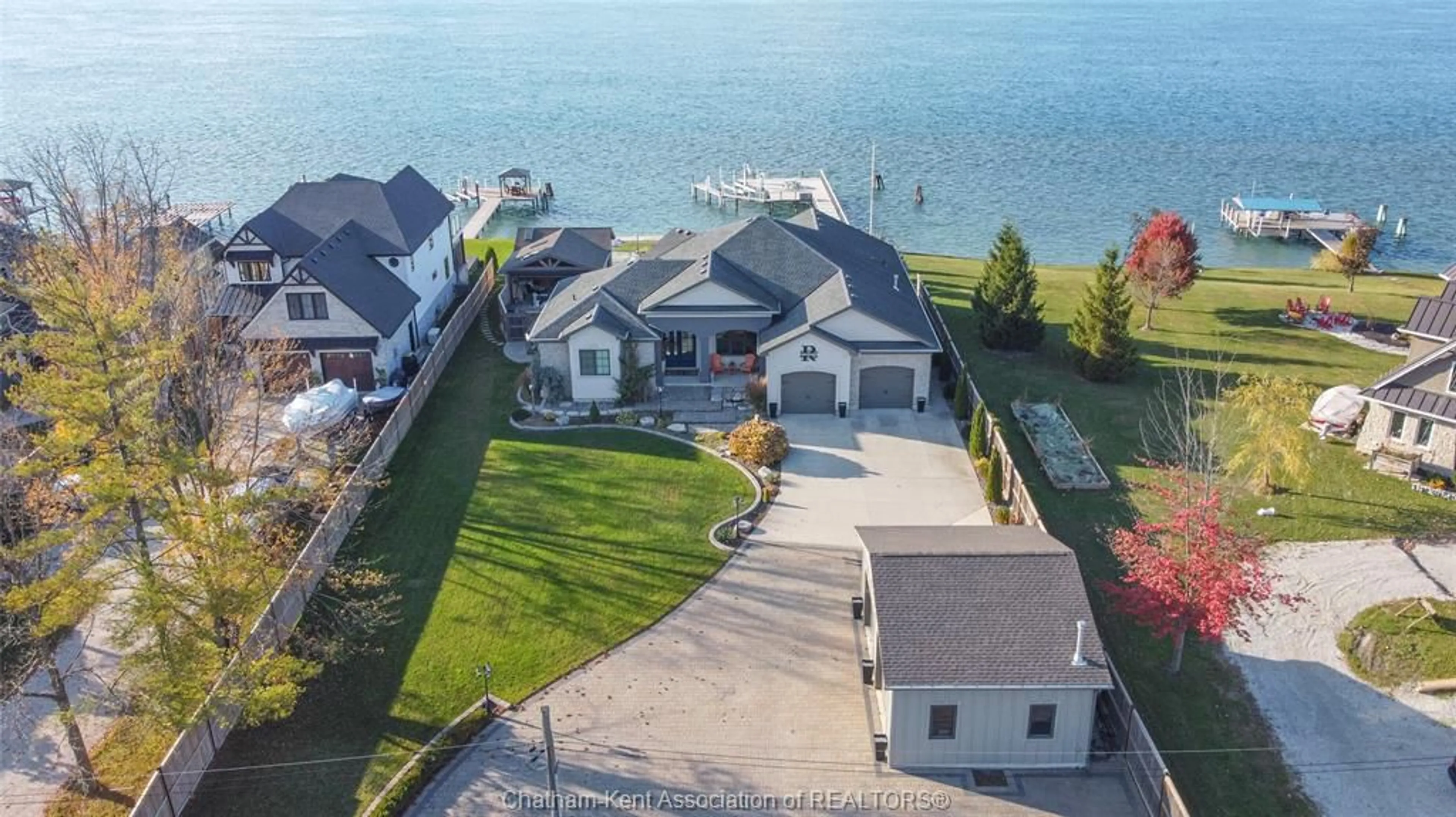 A pic from outside/outdoor area/front of a property/back of a property/a pic from drone, water/lake/river/ocean view for 2973 ST CLAIR Pky, Sombra Ontario N0P 2H0