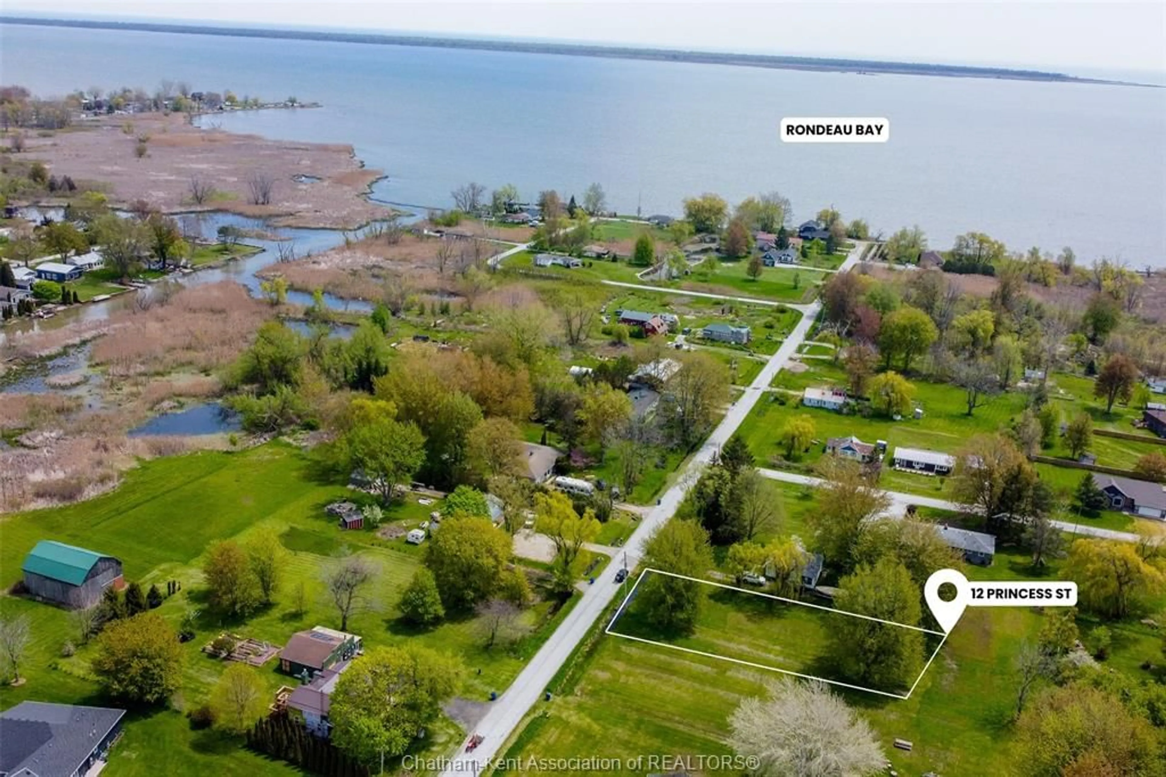 A pic from outside/outdoor area/front of a property/back of a property/a pic from drone, water/lake/river/ocean view for 12 Princess St, Shrewsbury Ontario N0P 1A0