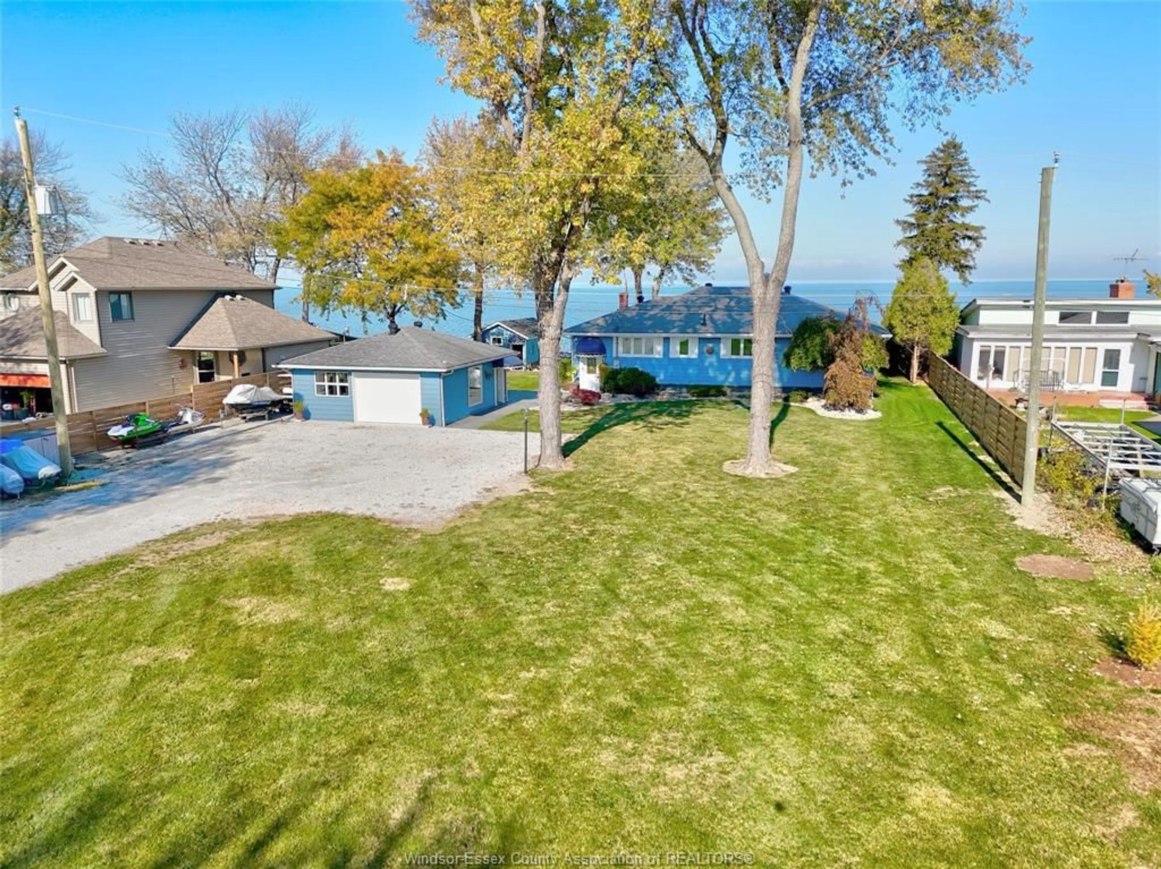 A pic from outside/outdoor area/front of a property/back of a property/a pic from drone, water/lake/river/ocean view for 423 CHARRON BEACH, Belle River Ontario N8L 1J5
