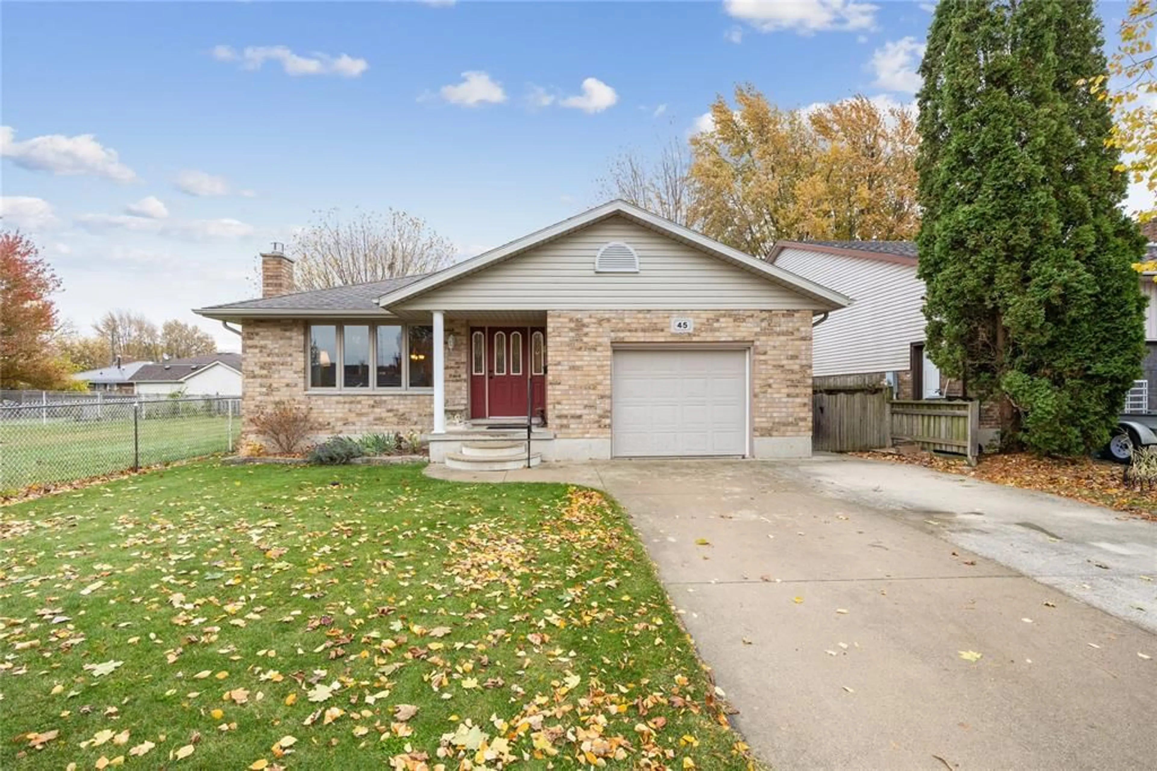 Home with brick exterior material, street for 45 Bridle Path, Wallaceburg Ontario N8A 4G3