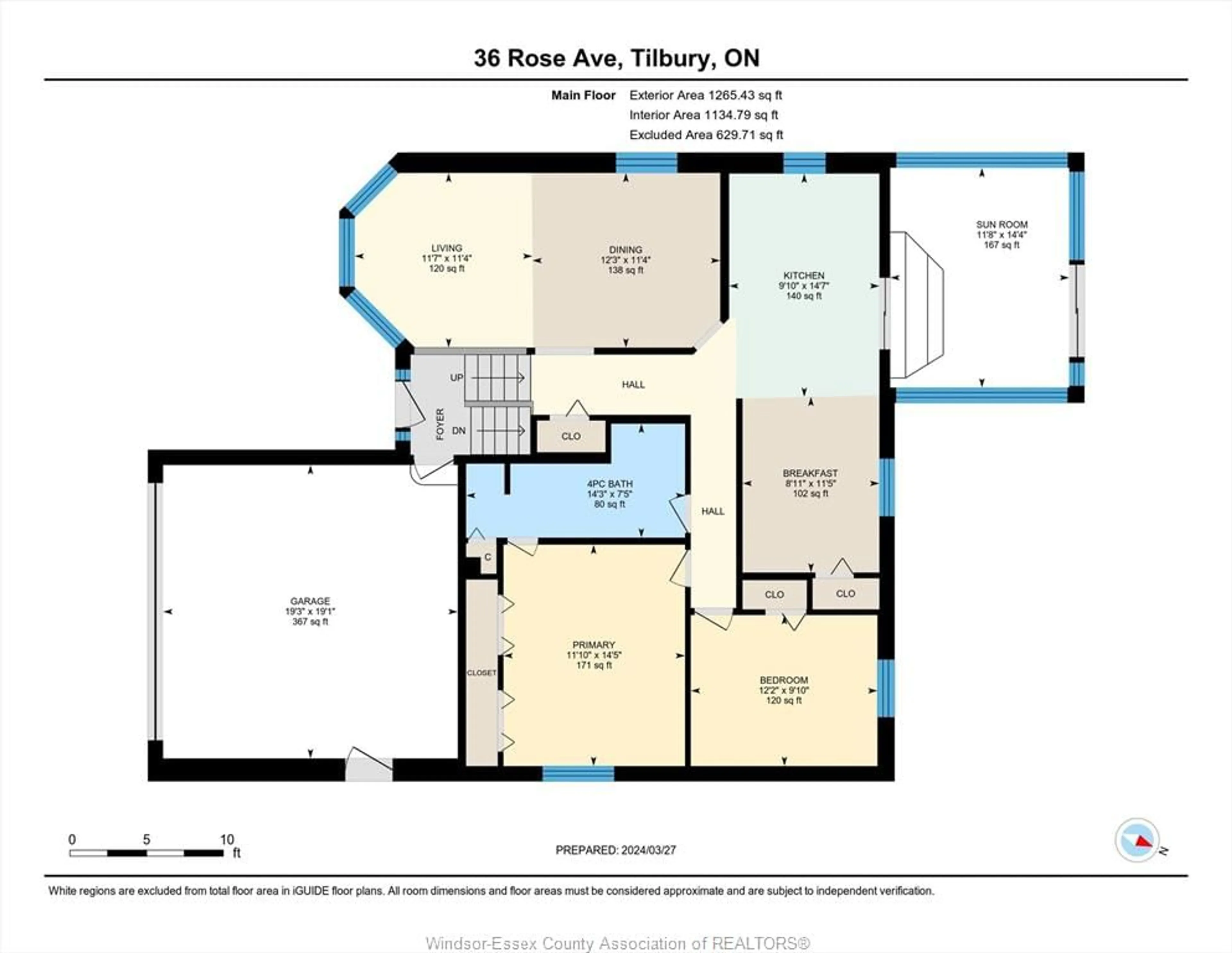 Floor plan for 36 ROSE Ave, Tilbury Ontario N0P 2L0