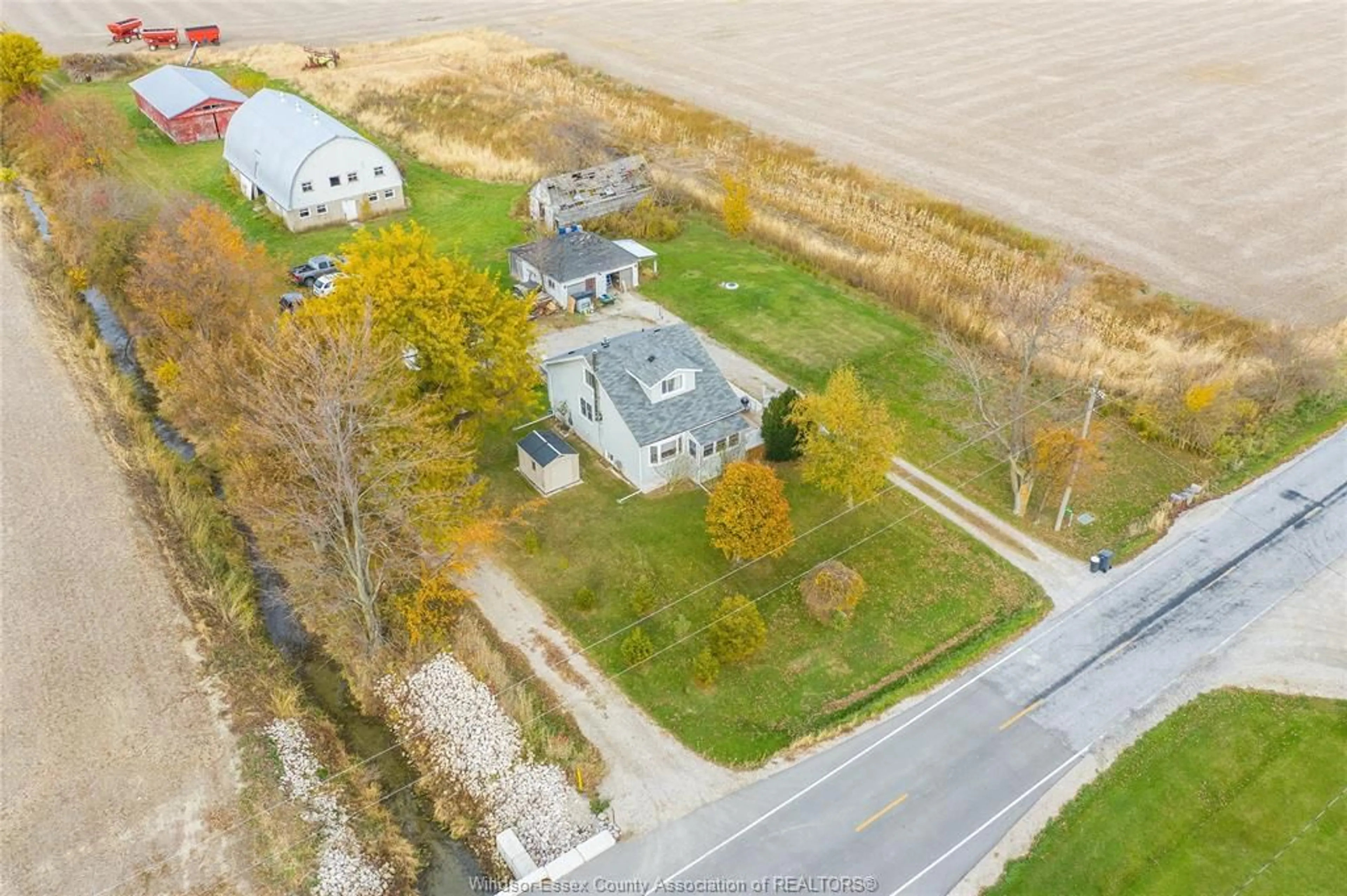 A pic from outside/outdoor area/front of a property/back of a property/a pic from drone, water/lake/river/ocean view for 615 ROAD 11, Kingsville Ontario N0R 1V0