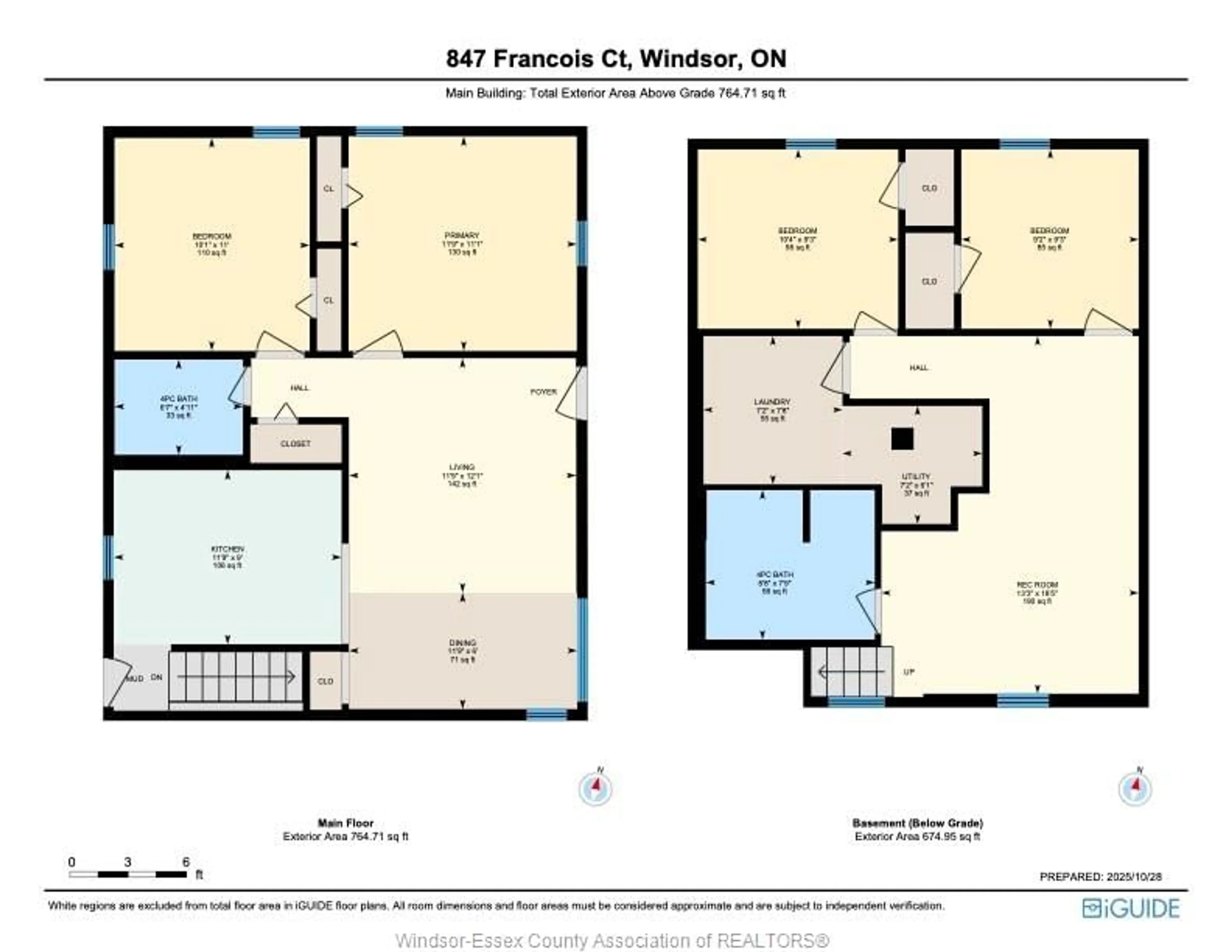 Floor plan for 847 FRANCOIS Crt, Windsor Ontario N8Y 3W5
