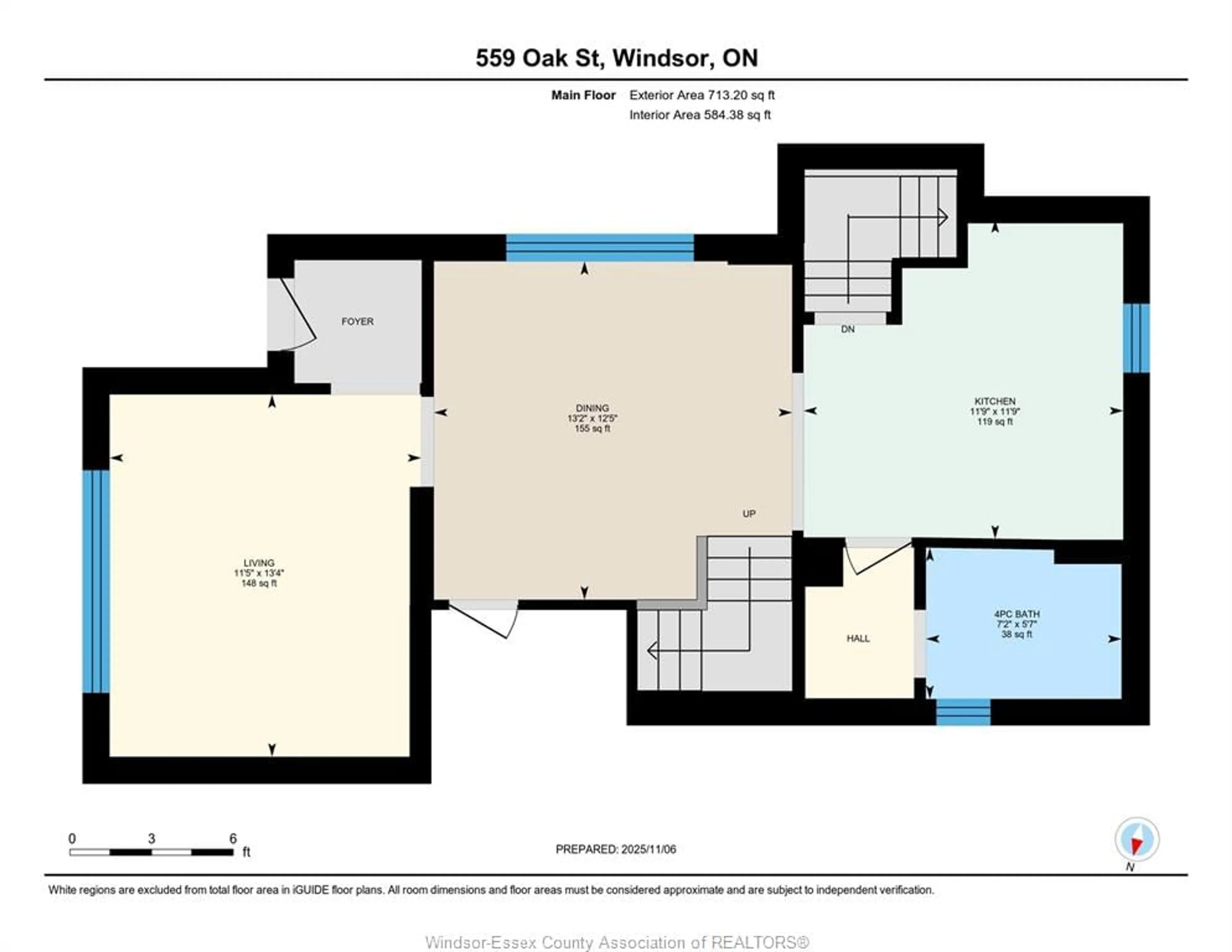 Floor plan for 559 OAK St, Windsor Ontario N9A 5E7