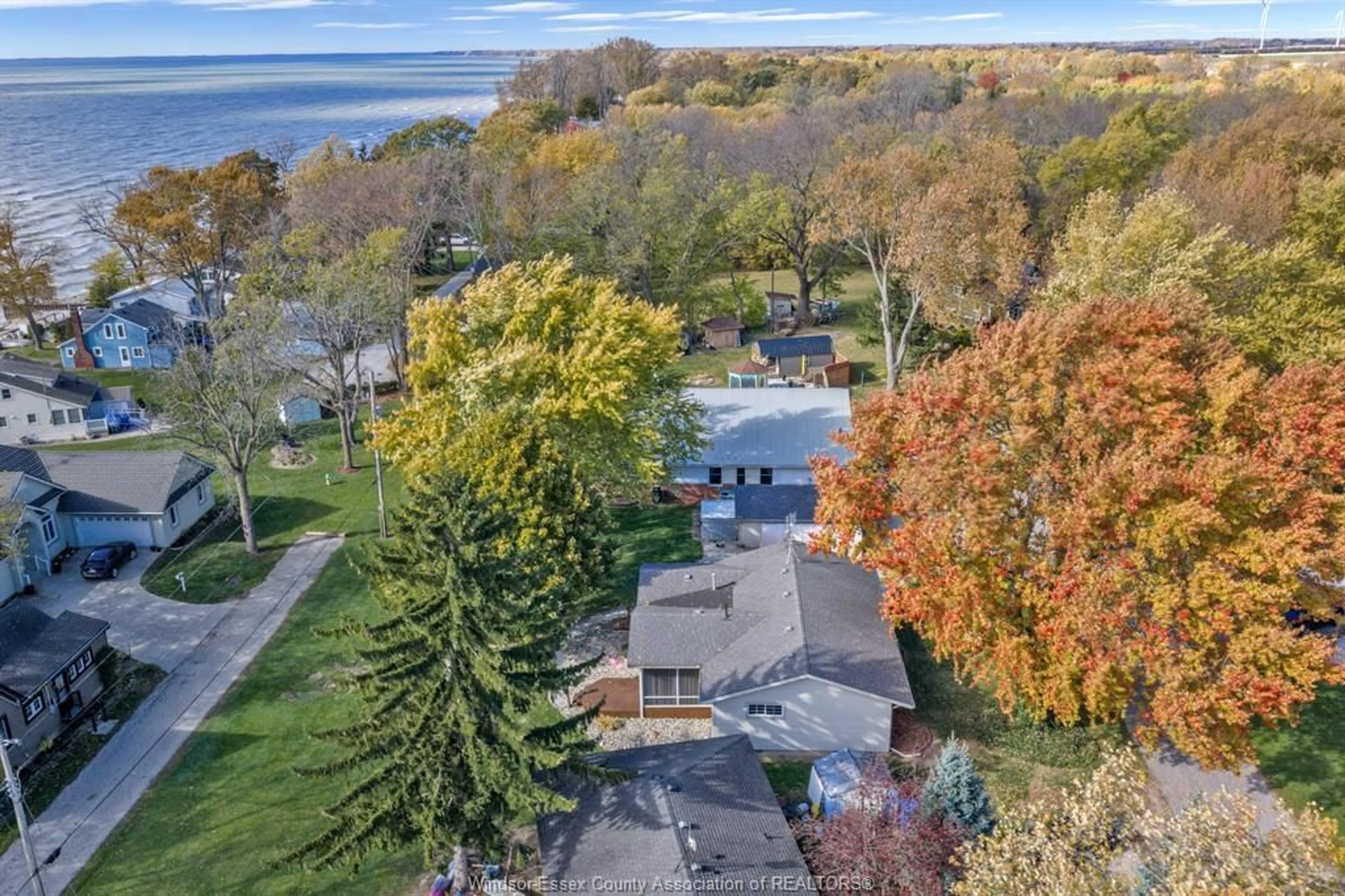 A pic from outside/outdoor area/front of a property/back of a property/a pic from drone, water/lake/river/ocean view for 105 MAPLE Lane, Harrow Ontario N0R 1G0