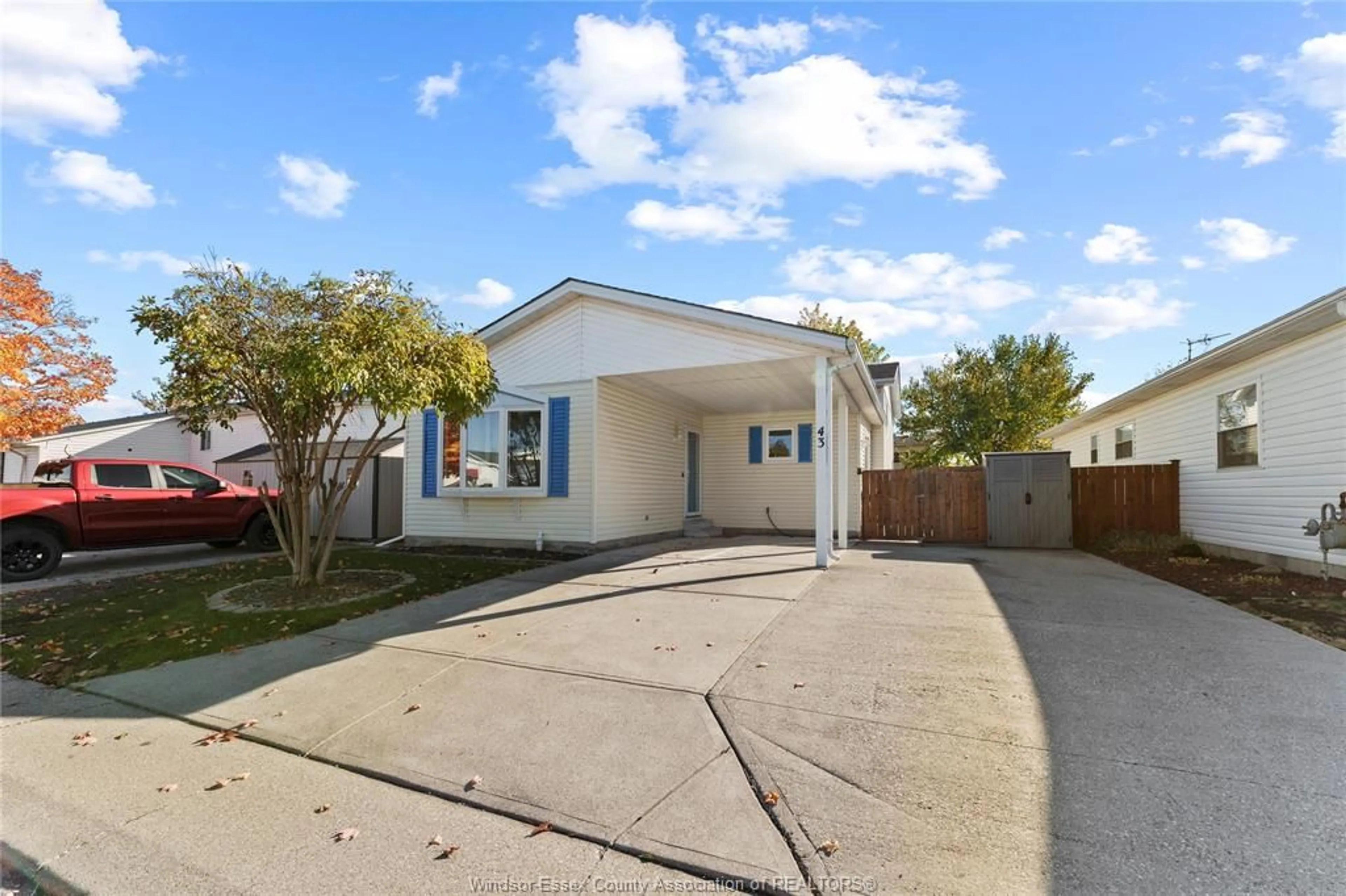 Home with vinyl exterior material, street for 43 CHERRY St, McGregor Ontario N0R 1J0