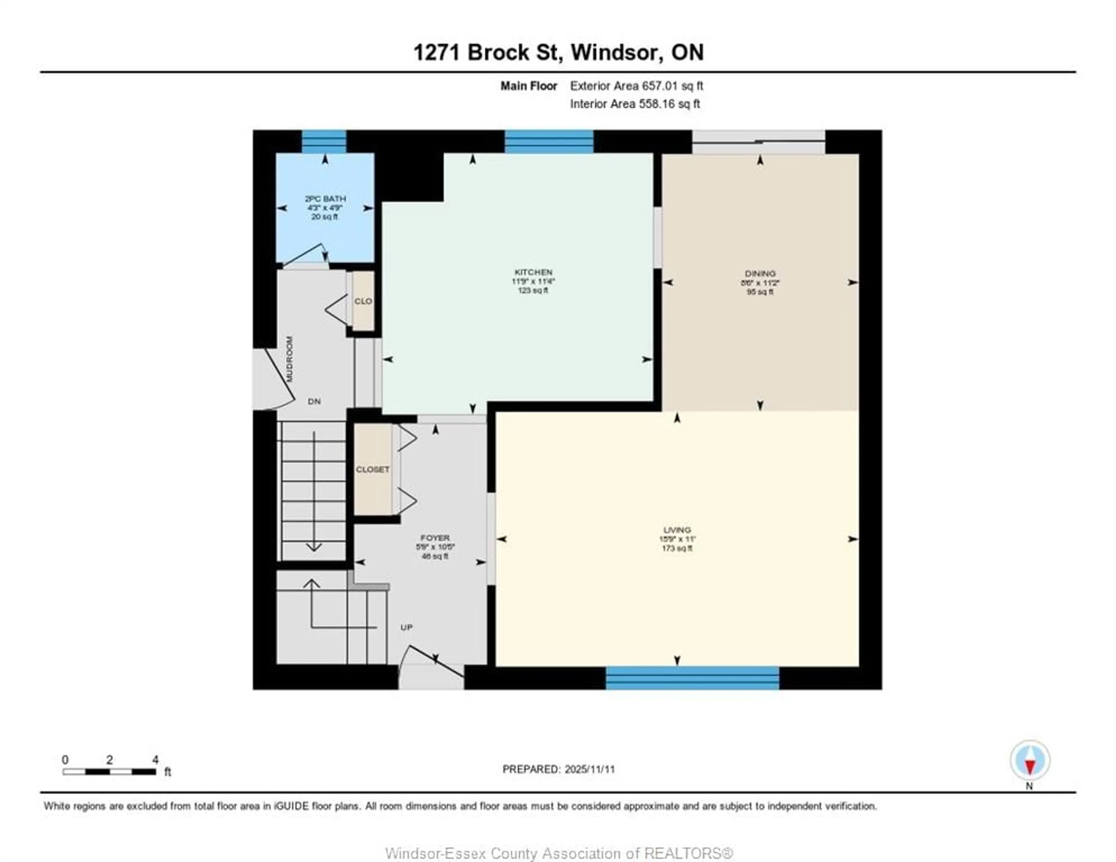 Floor plan for 1271 BROCK, Windsor Ontario N9C 2V4